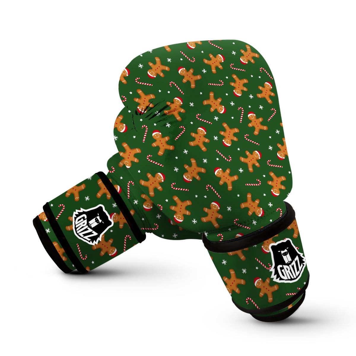 Chirstmas Gingerbread Man Print Pattern Boxing Gloves-grizzshop