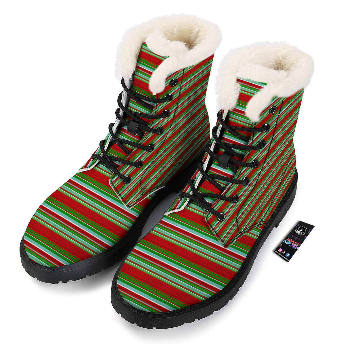 Chirstmas Serape Ethnic Mexican Print Pattern Winter Boots-grizzshop