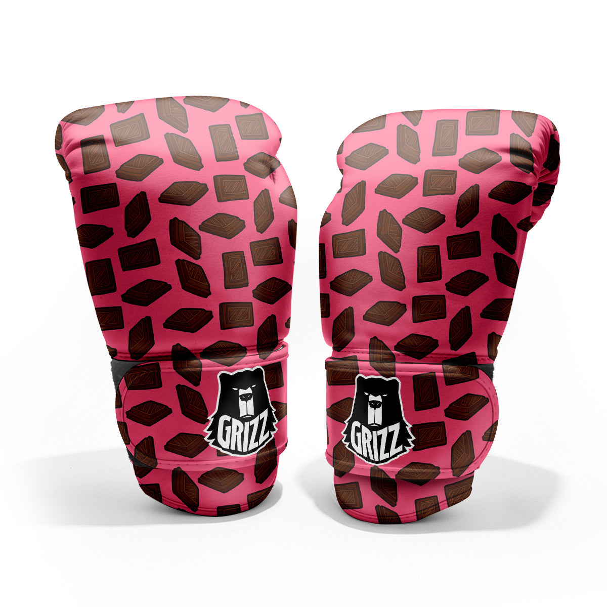 Chocolate And Pink Print Pattern Pro Boxing Glove