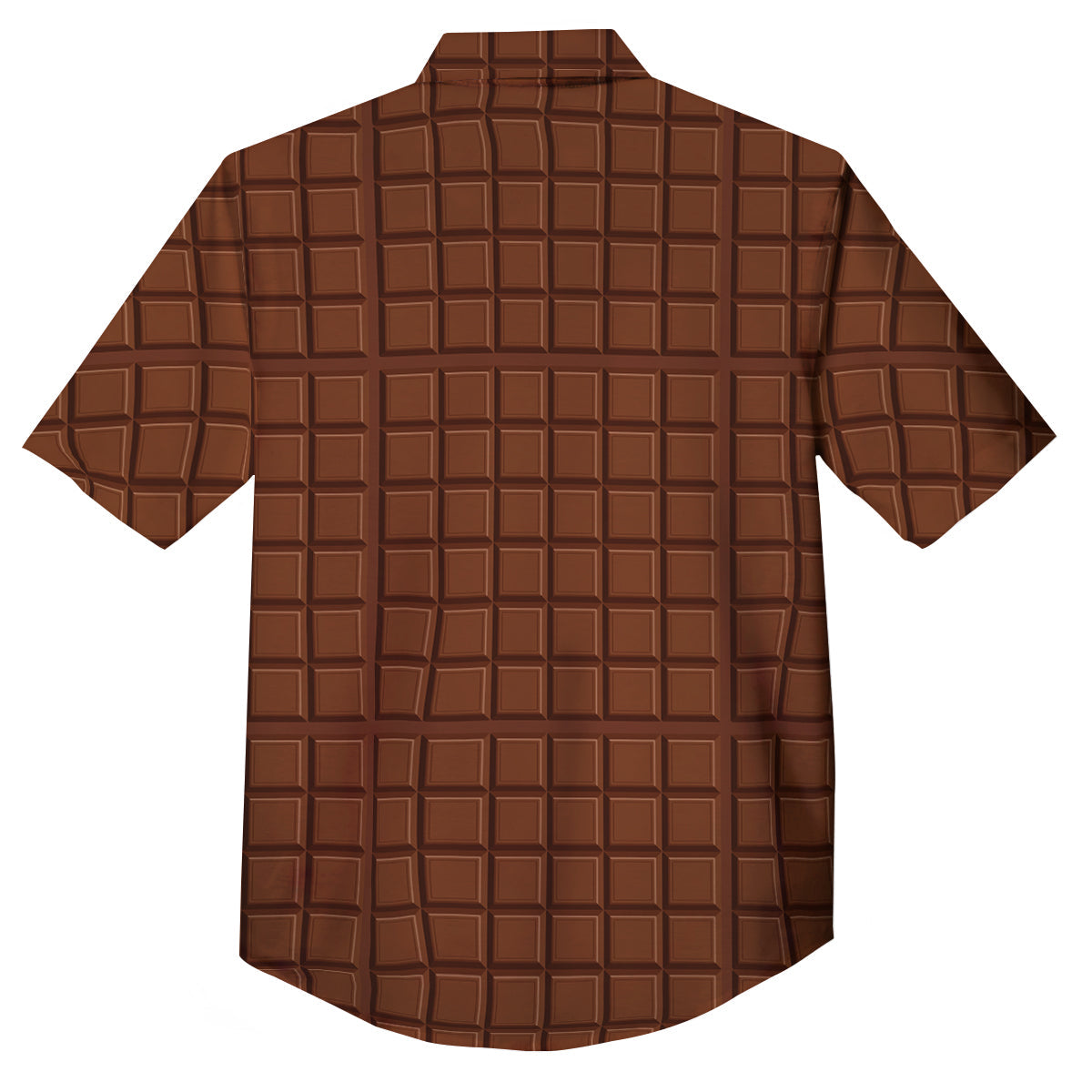 Chocolate Bar Brown Print Pattern Button Up Shirt-grizzshop