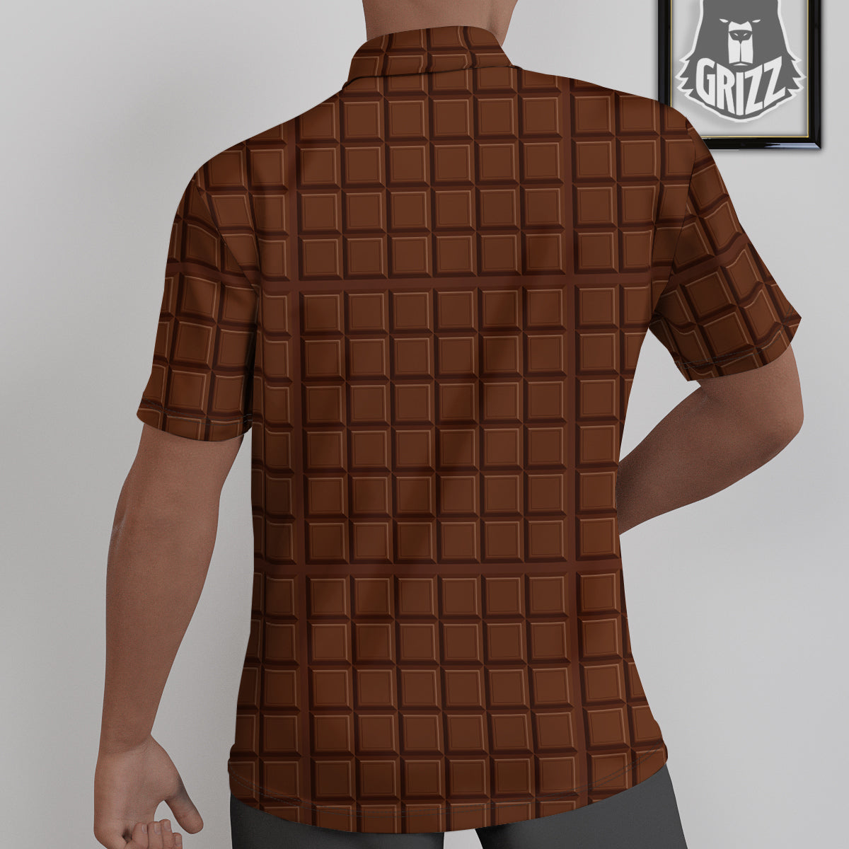 Chocolate Bar Brown Print Pattern Untucked Shirts-grizzshop