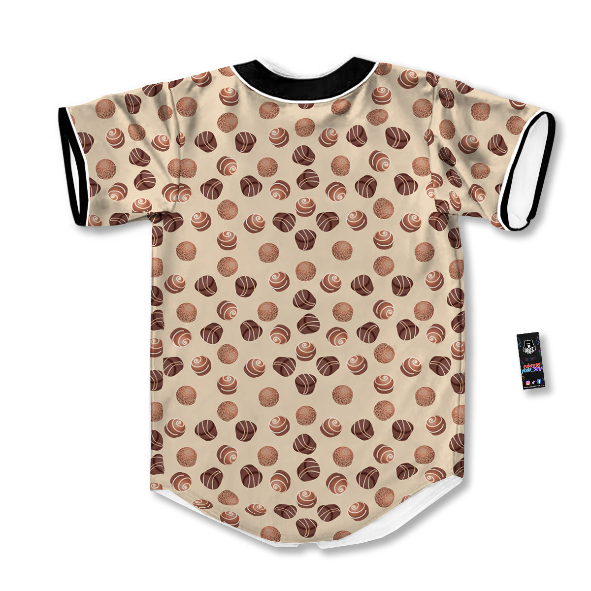Chocolate Candy Print Pattern Baseball Jersey-grizzshop