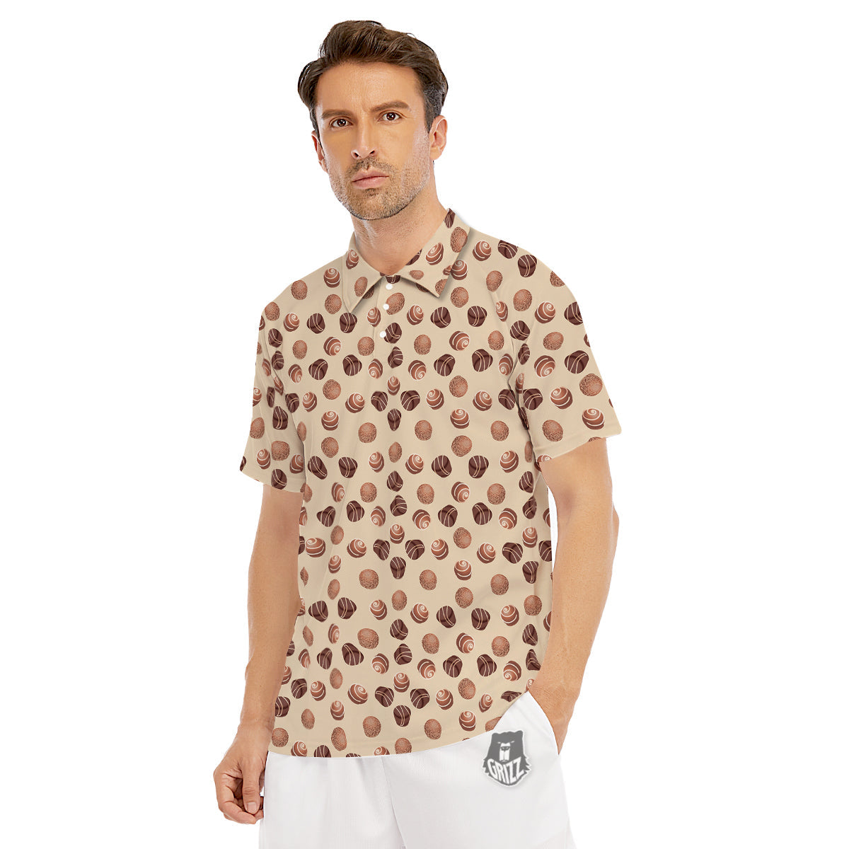 Chocolate Candy Print Pattern Men's Golf Shirts-grizzshop