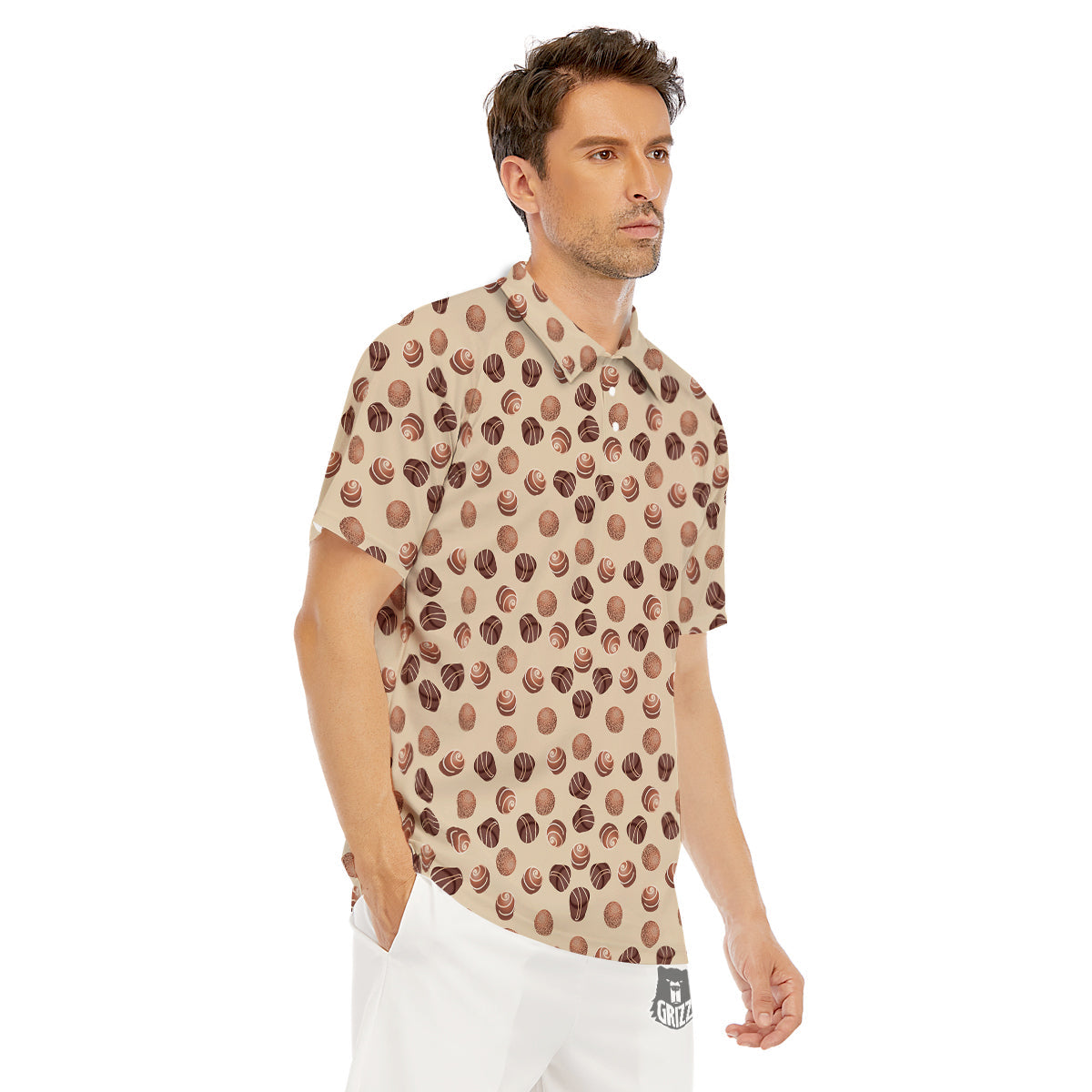 Chocolate Candy Print Pattern Men's Golf Shirts-grizzshop