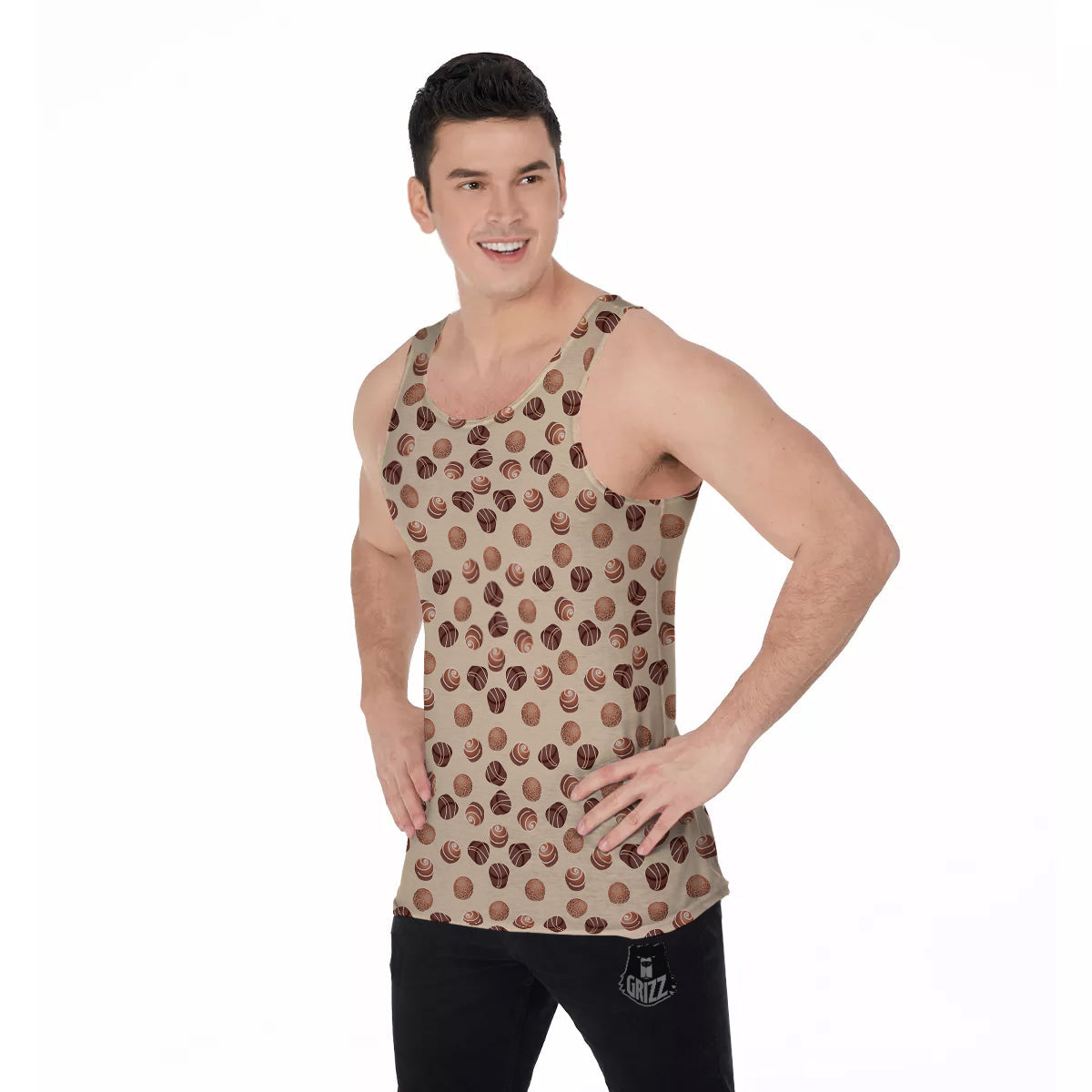 Chocolate Candy Print Pattern Men's Tank Top-grizzshop