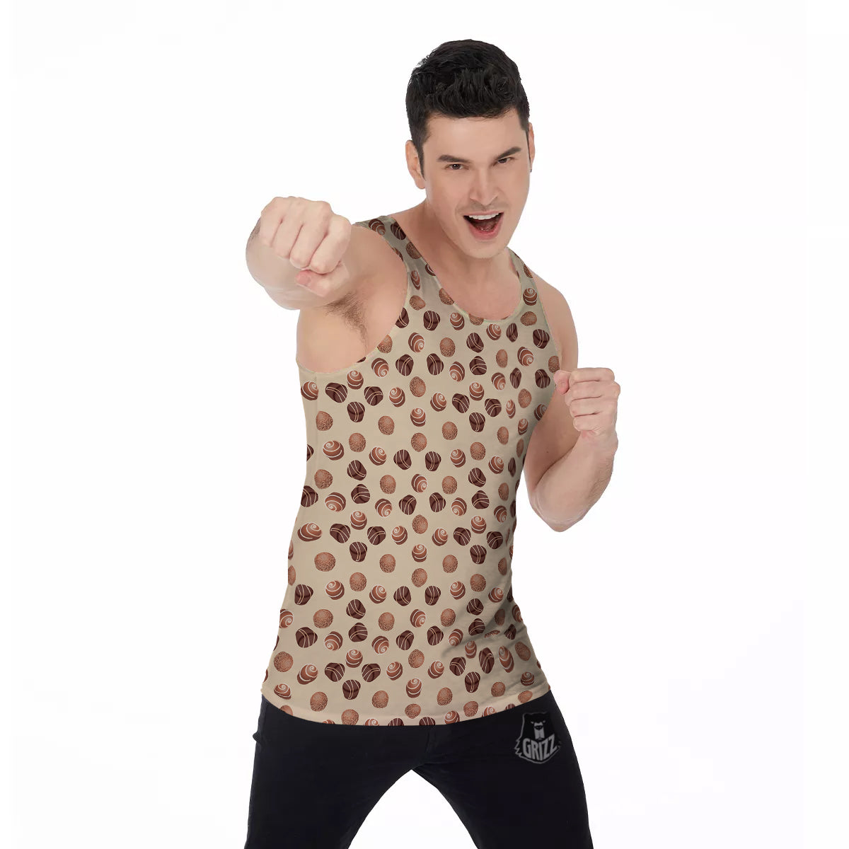 Chocolate Candy Print Pattern Men's Tank Top-grizzshop