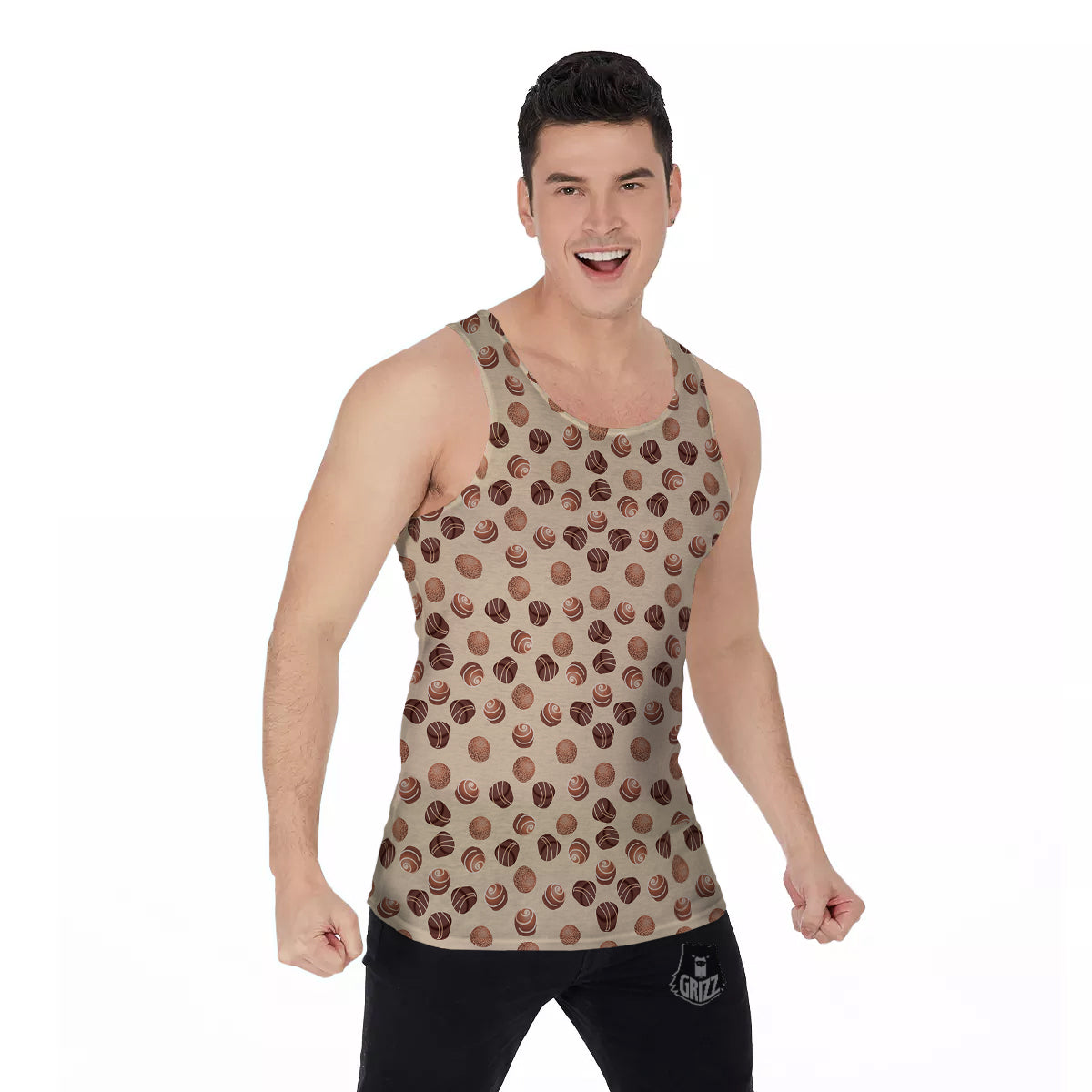 Chocolate Candy Print Pattern Men's Tank Top-grizzshop