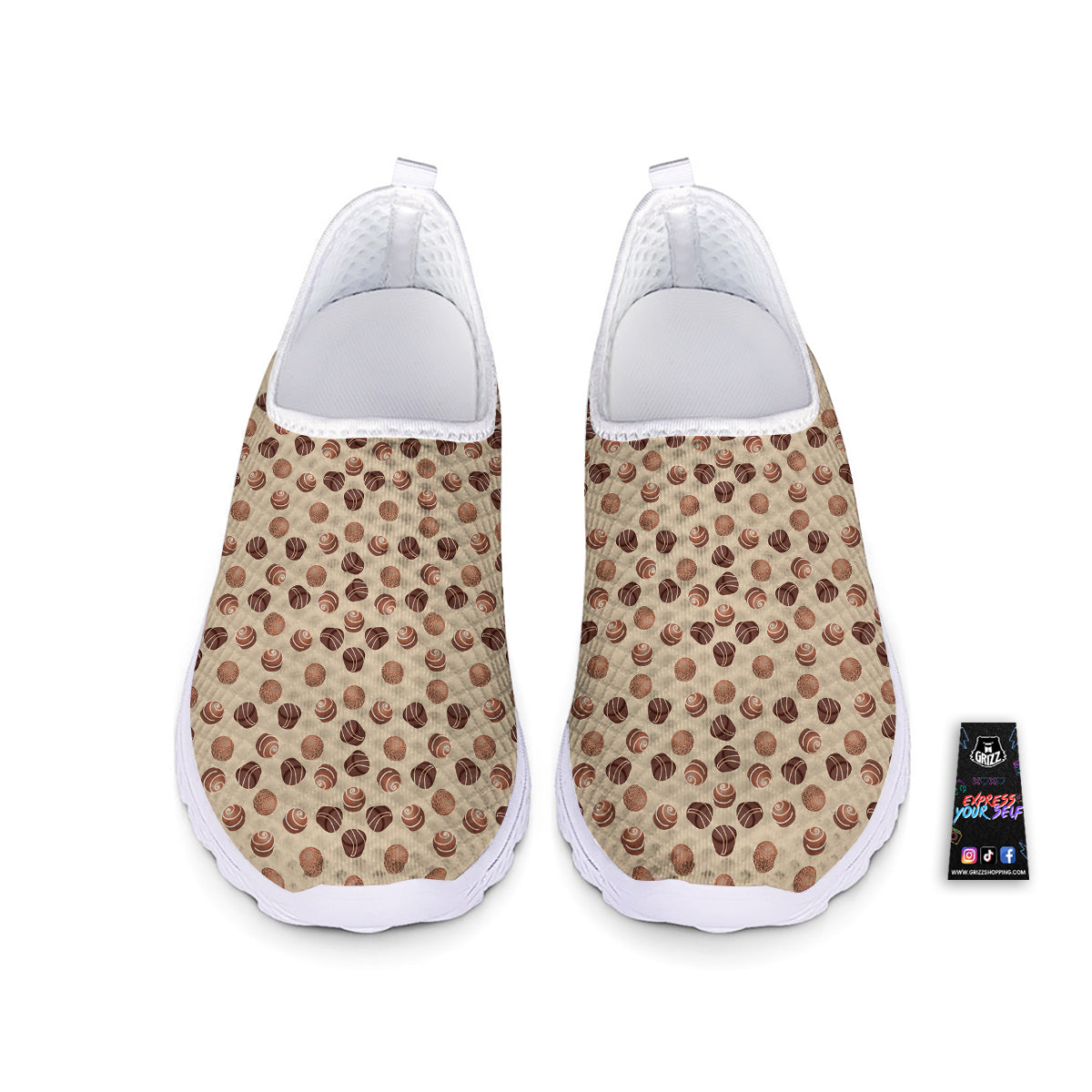 Chocolate Candy Print Pattern Nurse Shoes-grizzshop
