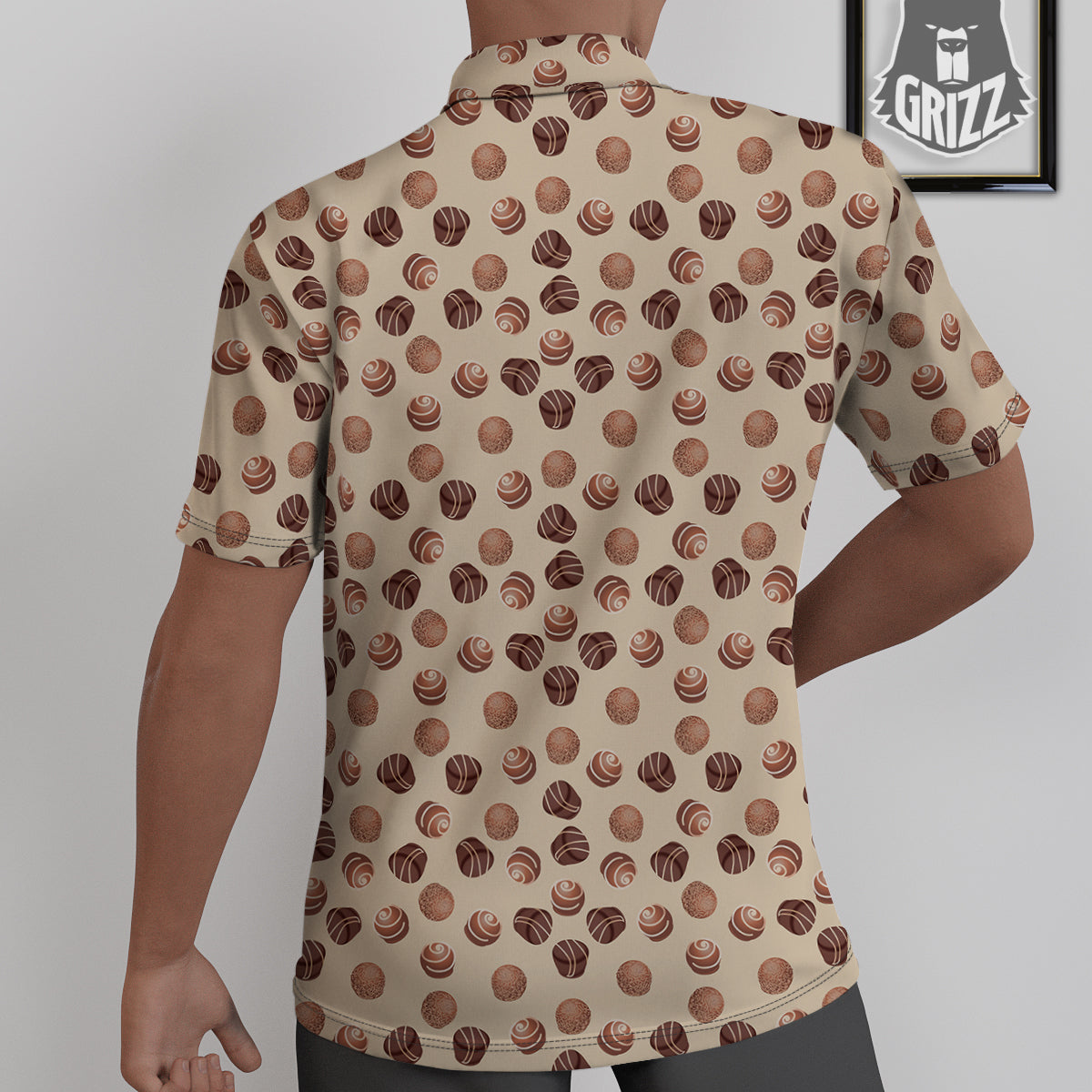 Chocolate Candy Print Pattern Untucked Shirts-grizzshop