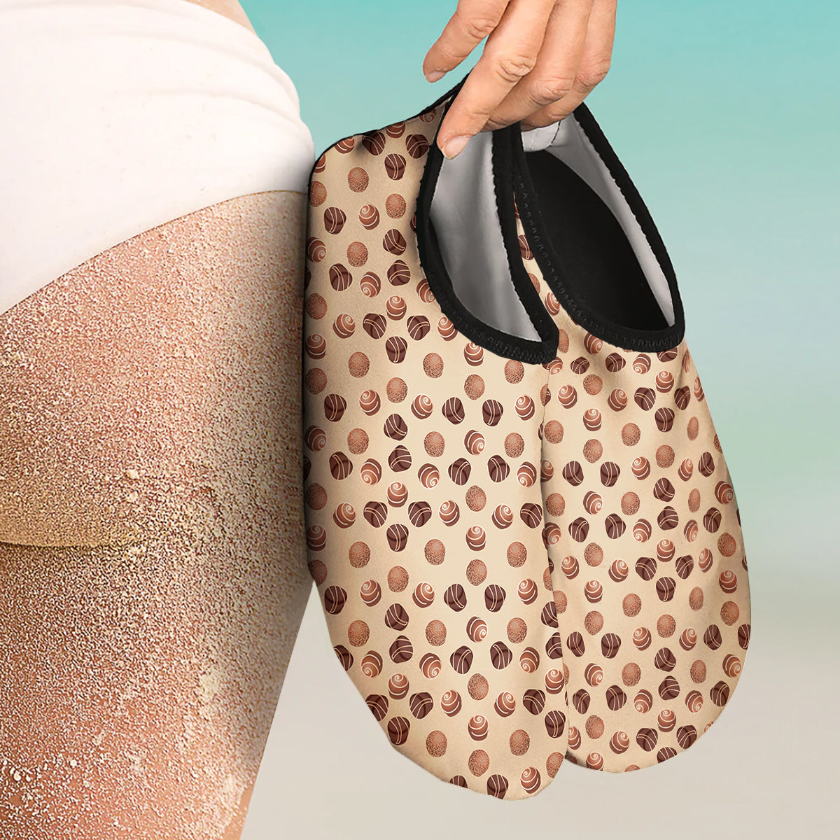 Chocolate Candy Print Pattern Water Shoes-grizzshop