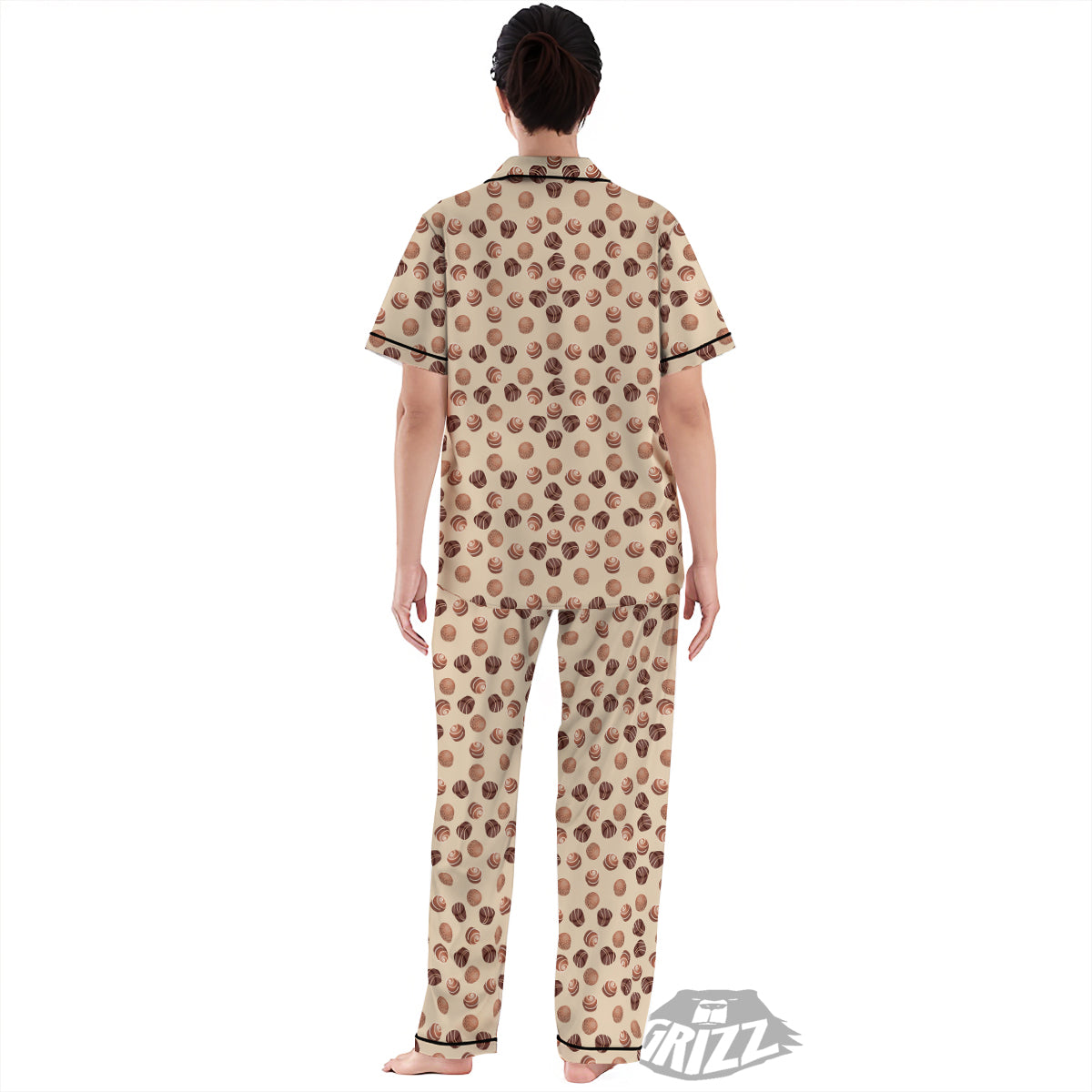 Chocolate Candy Print Pattern Women's Pajamas Set-grizzshop