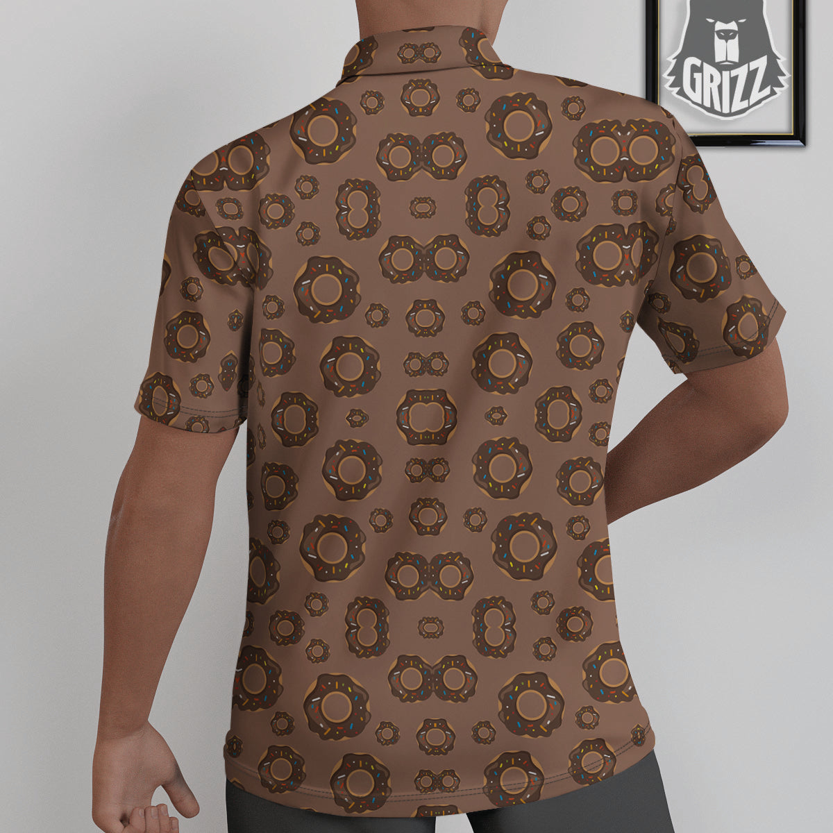 Chocolate Donuts Print Pattern Untucked Shirts-grizzshop