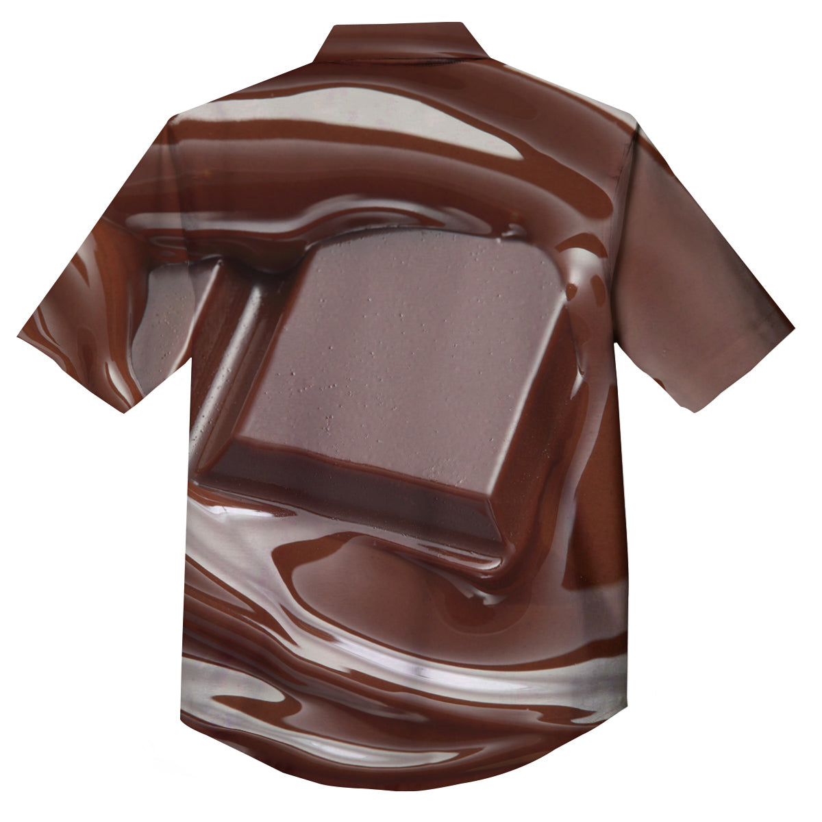 Chocolate Print Button Up Shirt-grizzshop