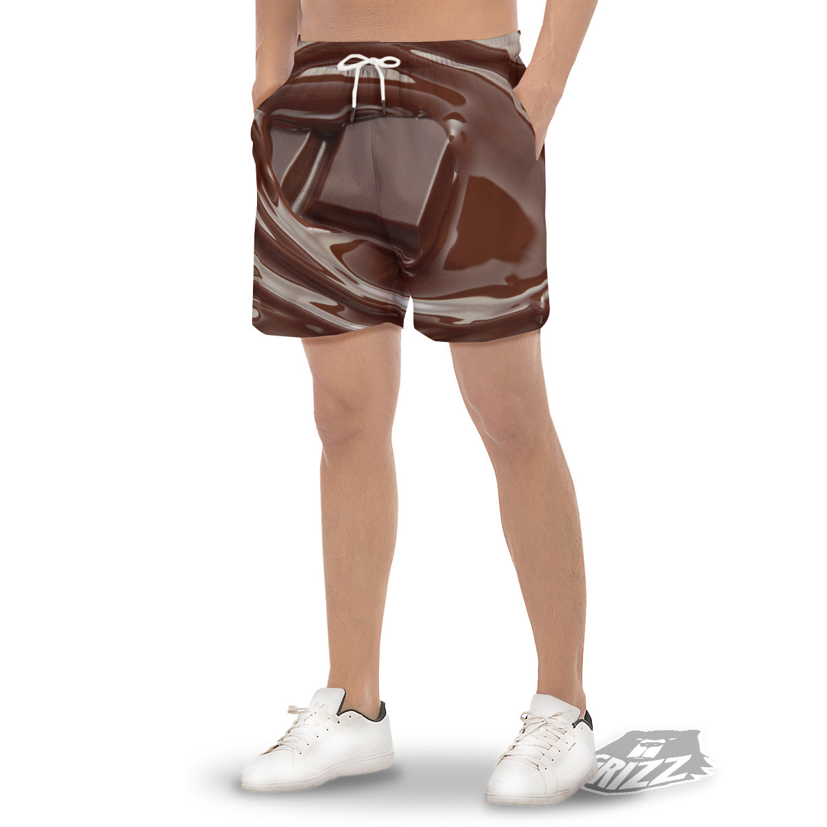 Chocolate Print Men's Gym Shorts-grizzshop