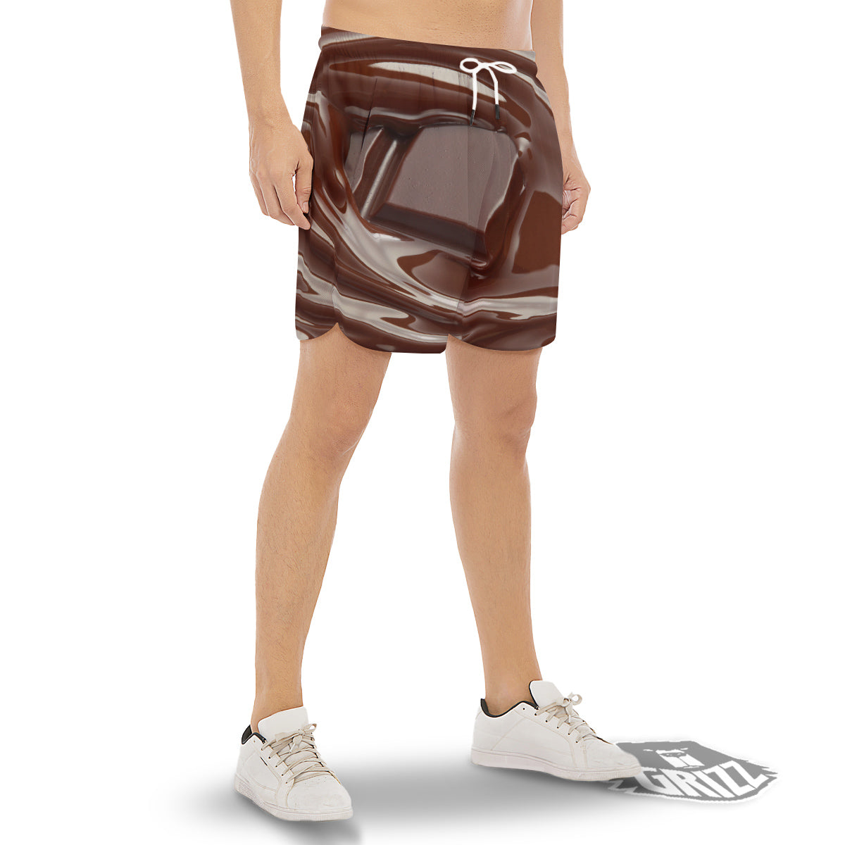 Chocolate Print Men's Gym Shorts-grizzshop