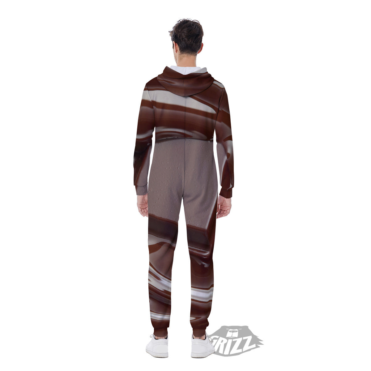 Chocolate Print Men's Jumpsuit-grizzshop