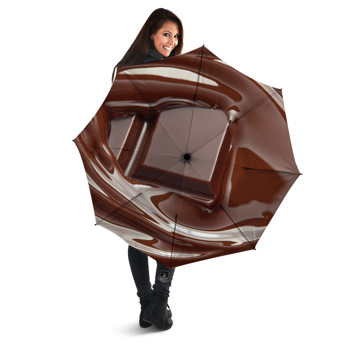 Chocolate Print Umbrella-grizzshop