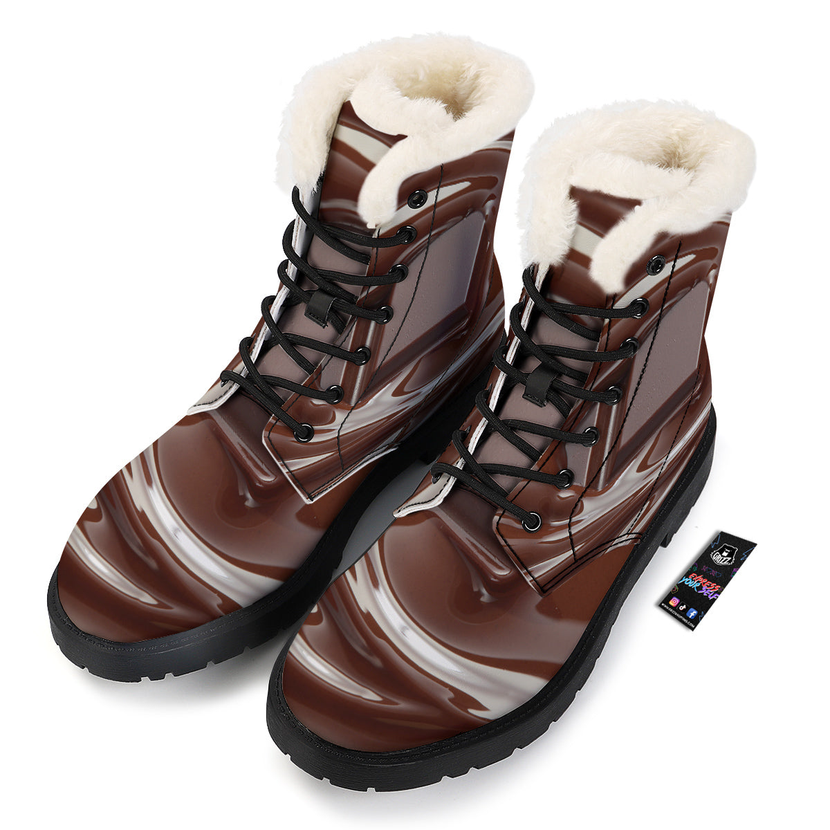 Chocolate Print Winter Boots-grizzshop