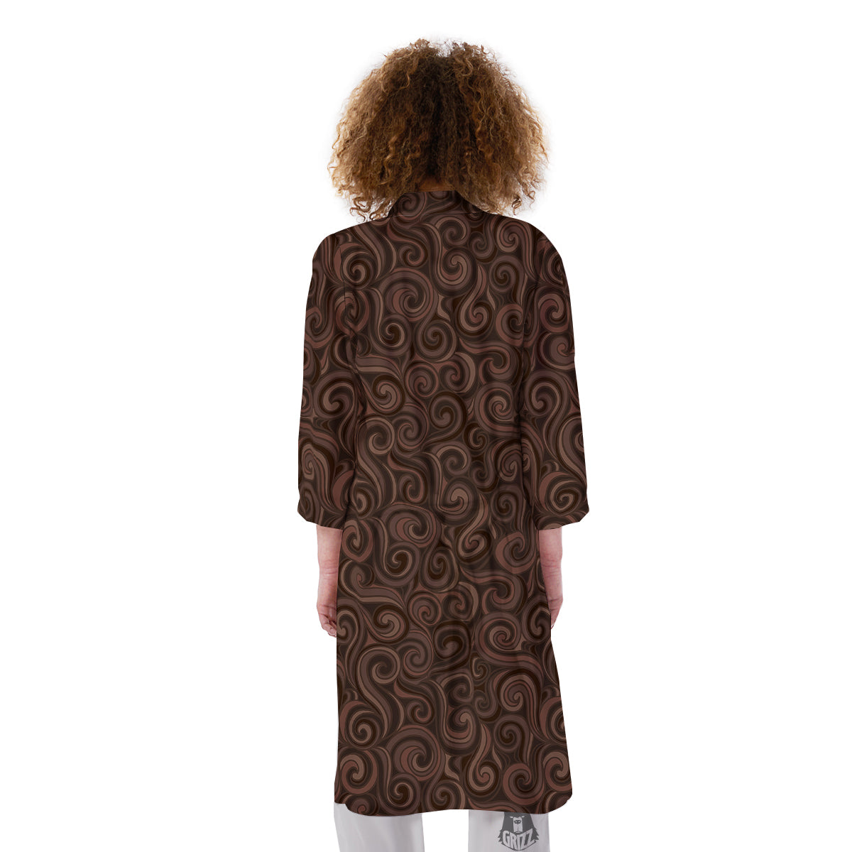 Chocolate Texture Brown Print Pattern Kimono-grizzshop