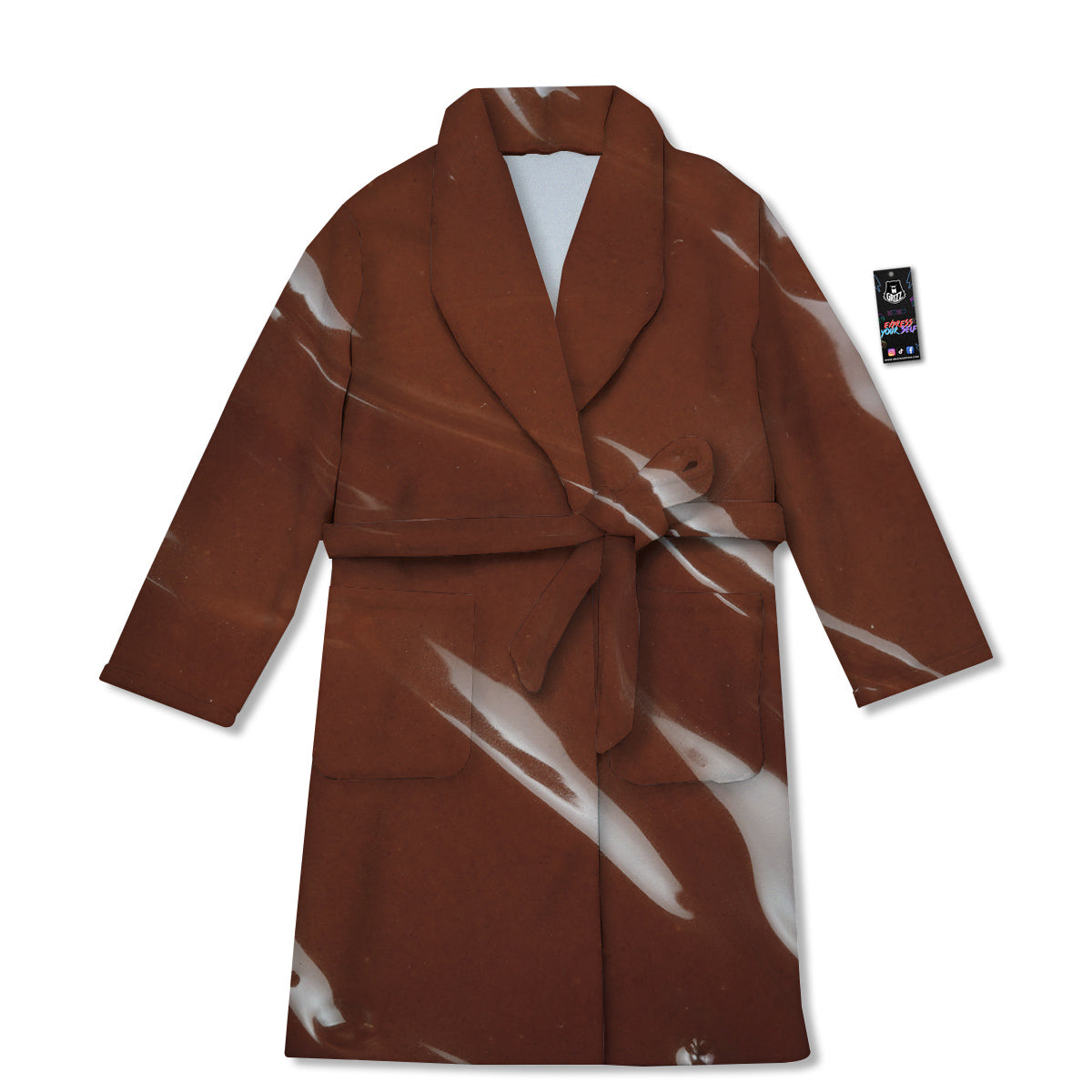 Chocolate Texture Print Bathrobe-grizzshop