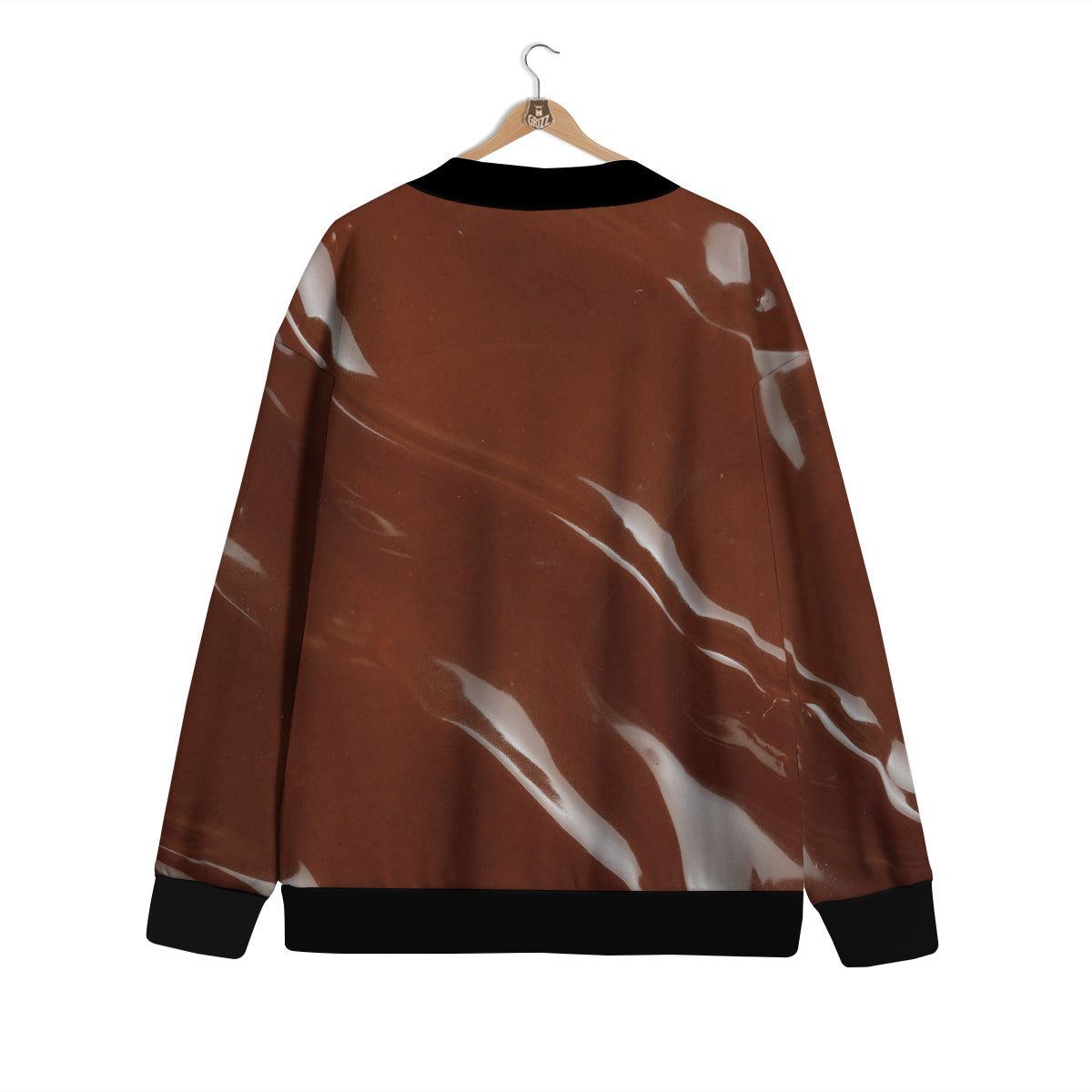 Chocolate Texture Print Cardigan-grizzshop