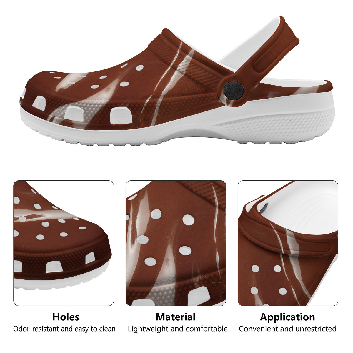 Chocolate Texture Print Clog-grizzshop