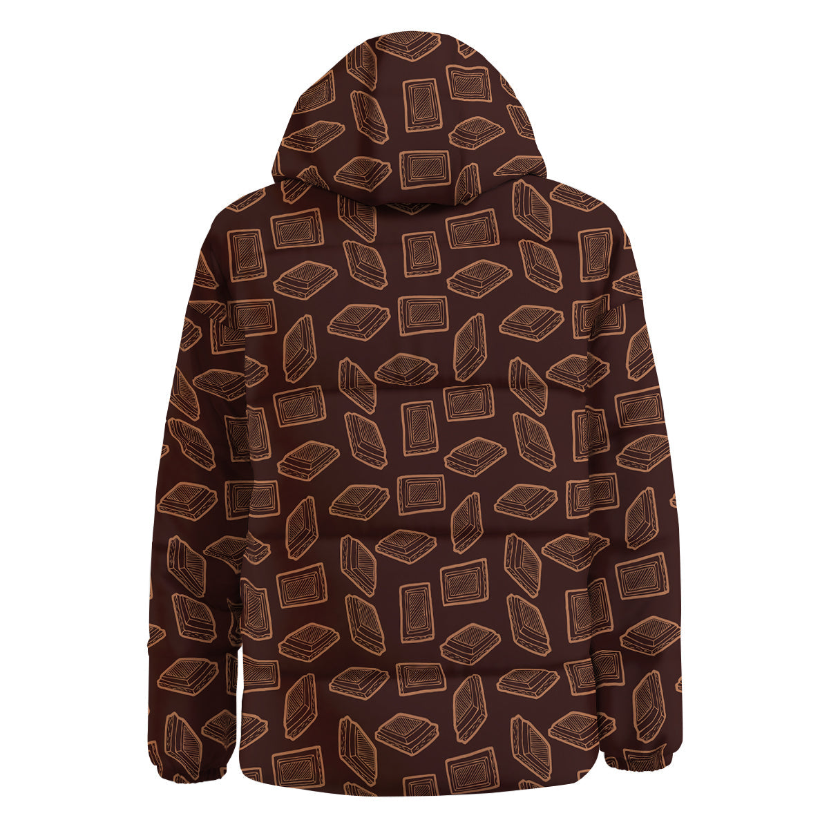 Chocolate Vintage Print Pattern Down Jacket-grizzshop