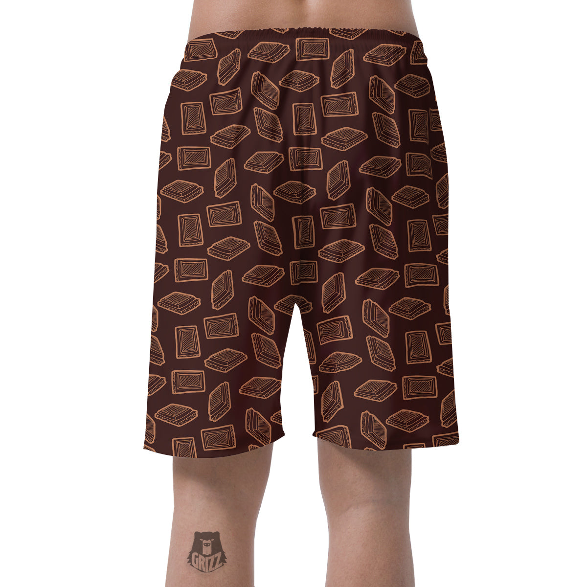 Chocolate Vintage Print Pattern Men's Shorts-grizzshop