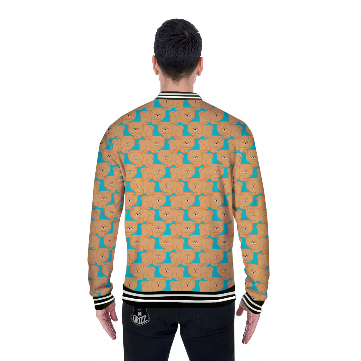 Chow chow And Blue Print Pattern Baseball Jacket-grizzshop