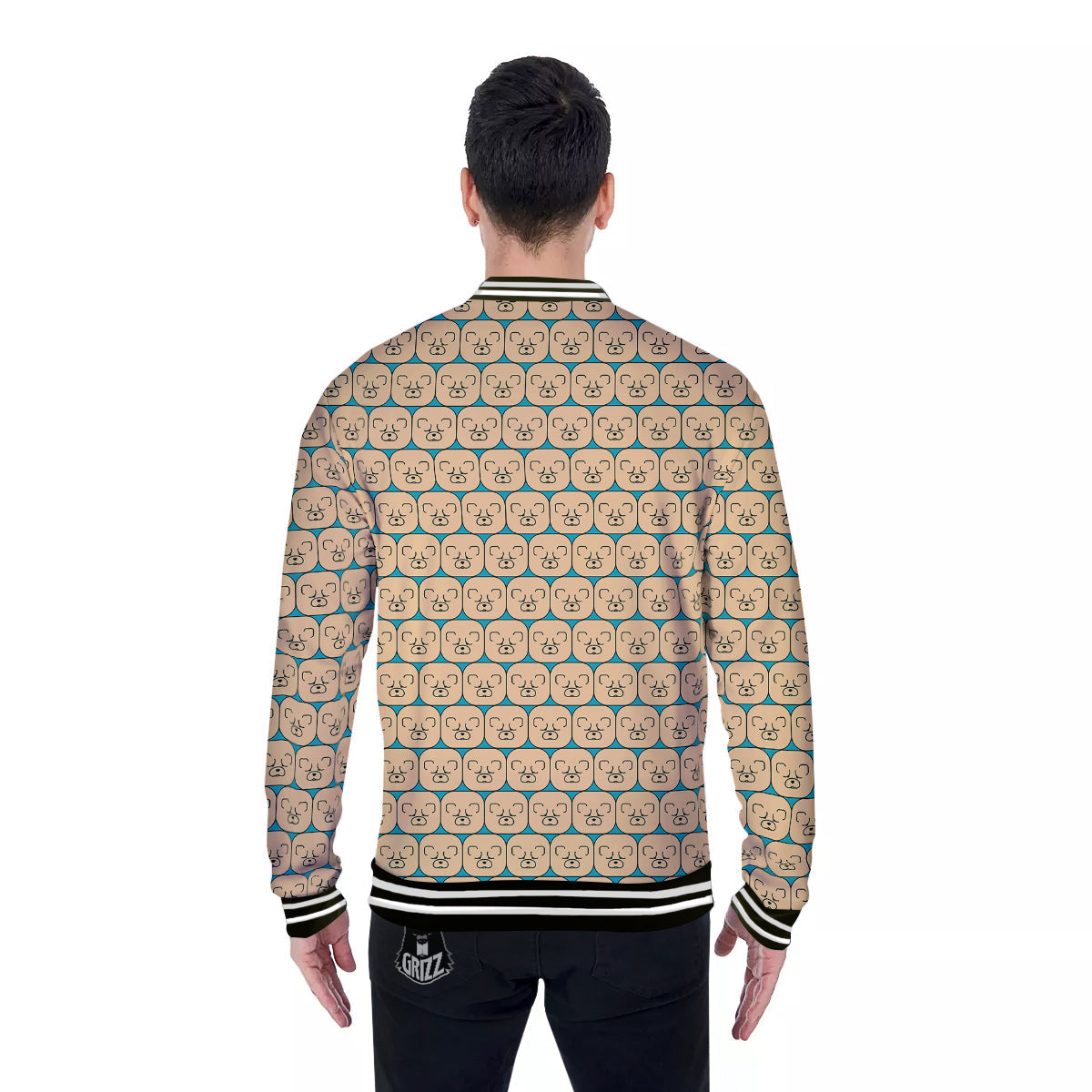 Chow chow Face Print Pattern Baseball Jacket-grizzshop