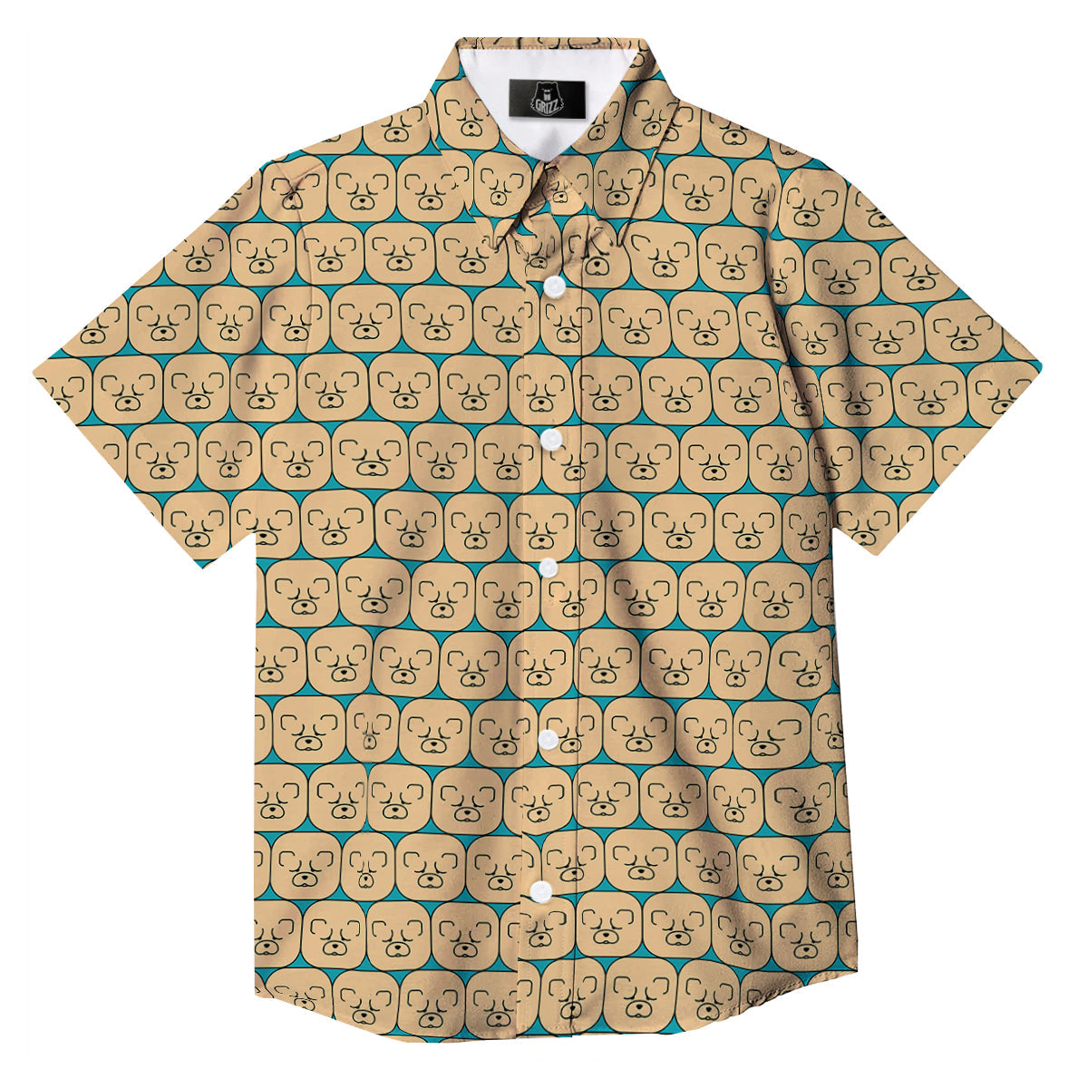 Chow chow Face Print Pattern Button Up Shirt-grizzshop
