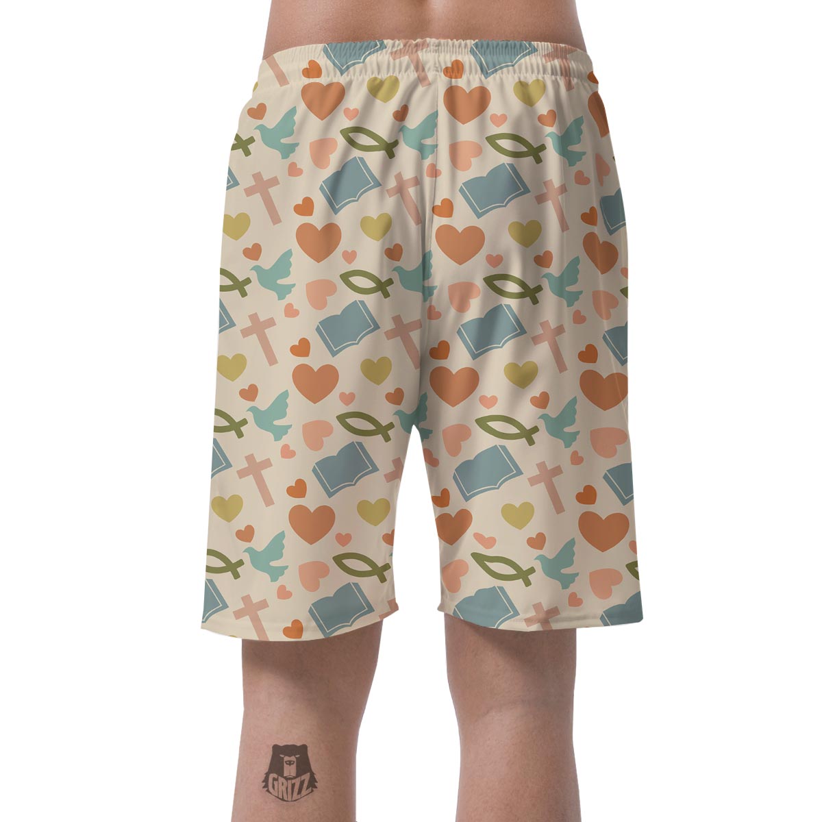 Christian Bible Pattern Print Men's Shorts-grizzshop