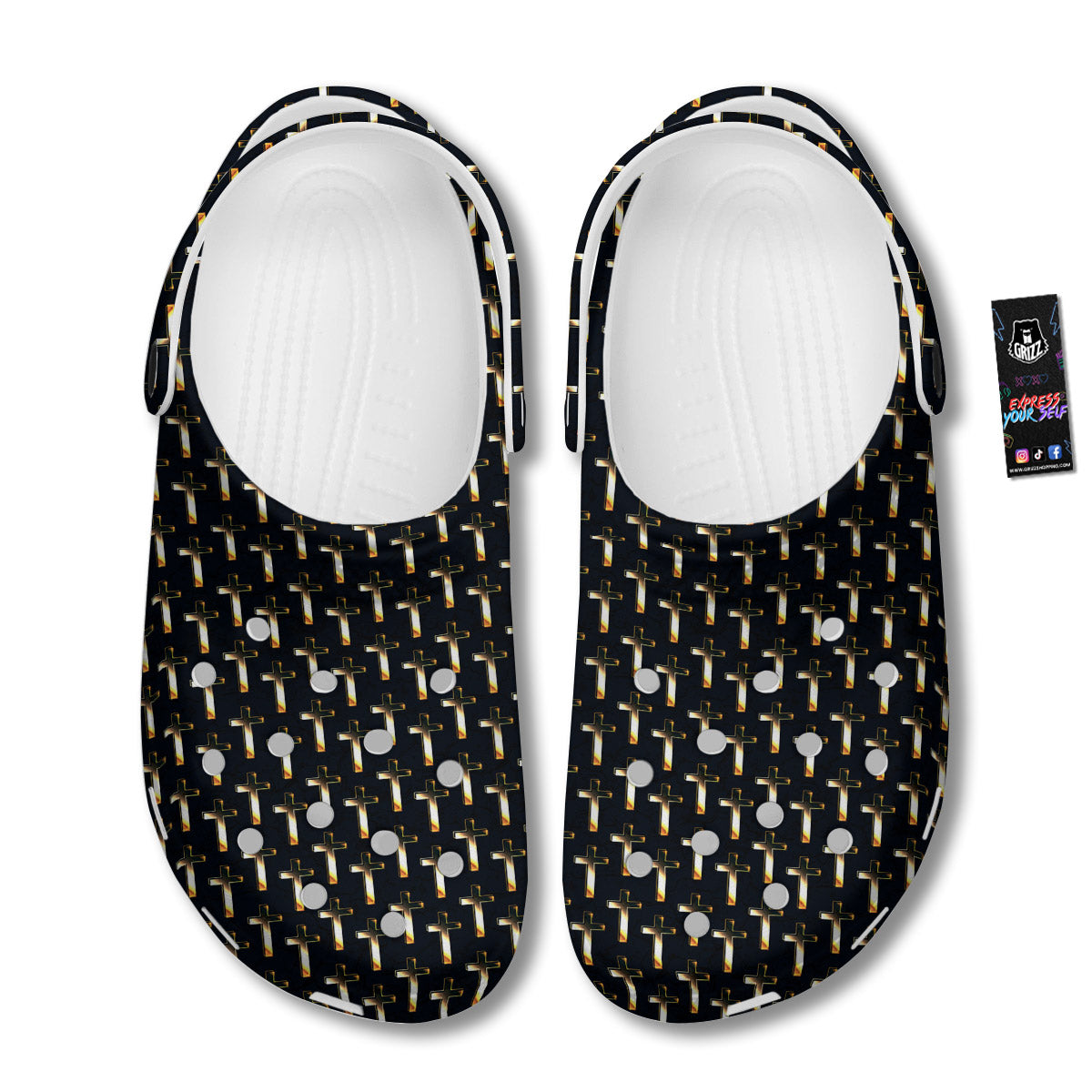 Christian Cross Print Pattern Clog-grizzshop