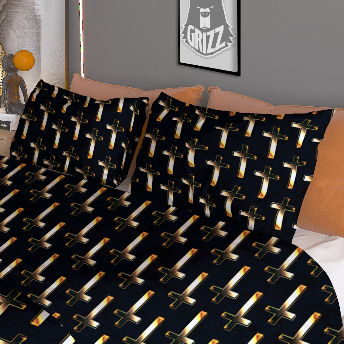 Demon Geometric Japanese Print Duvet Cover Bedding Set