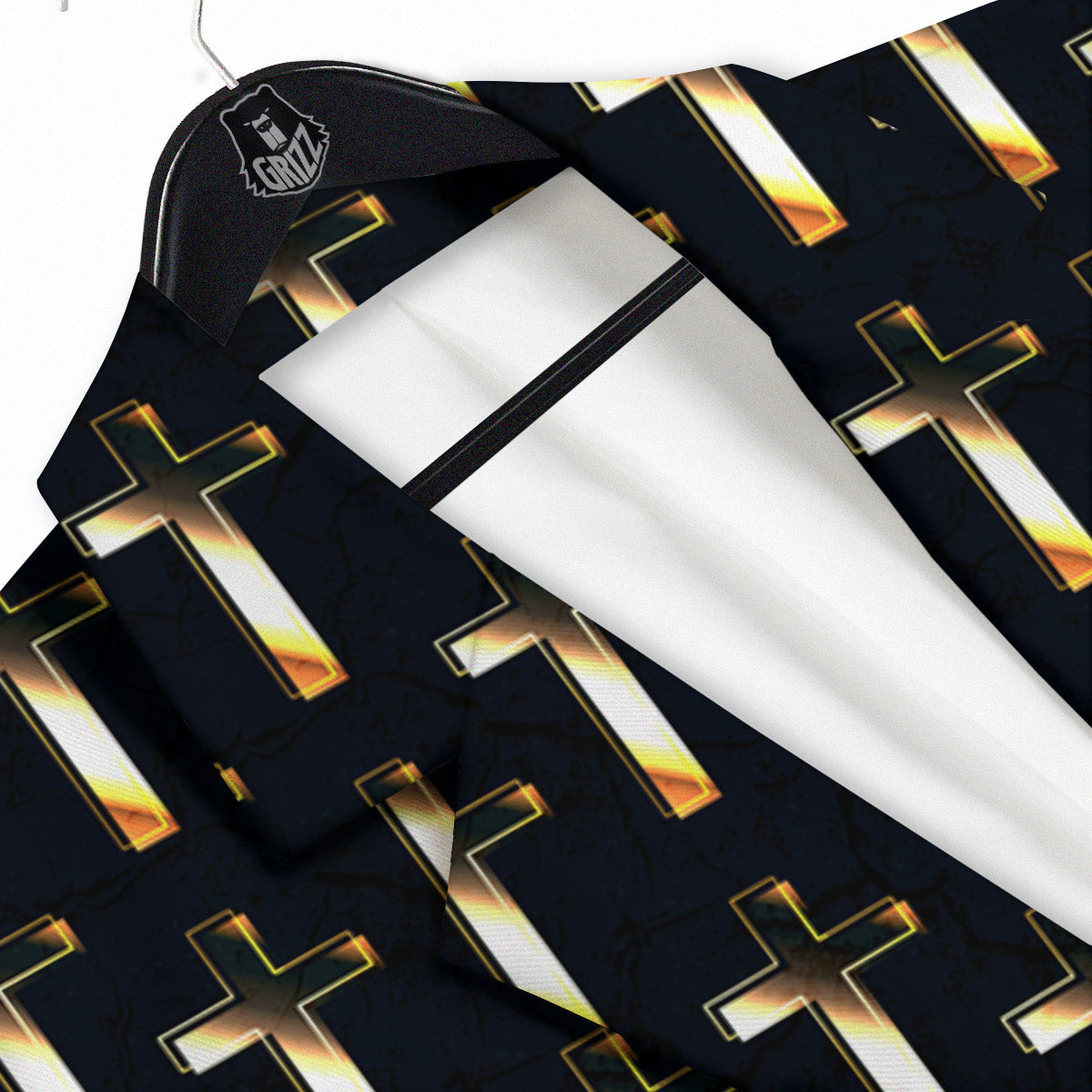 Christian Cross Print Pattern Men's Sport Coat-grizzshop