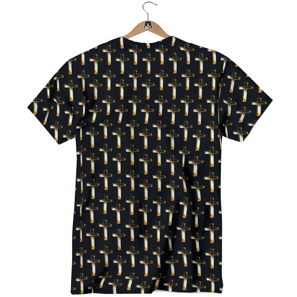Christian Cross Print Pattern T-Shirt-grizzshop