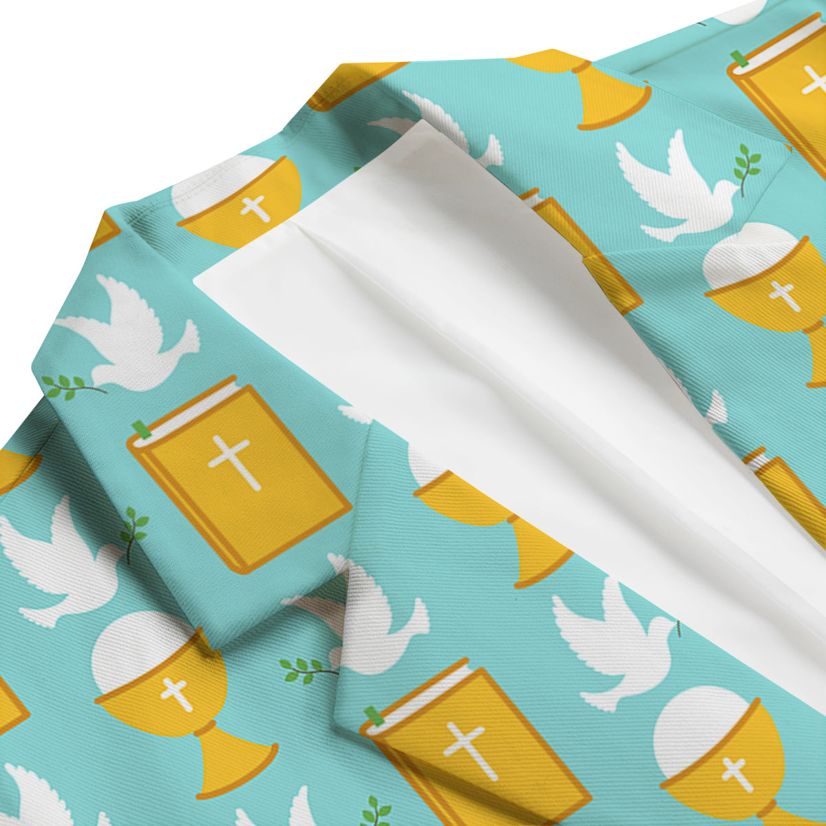 Christian Dove Pattern Print Men's Blazer-grizzshop