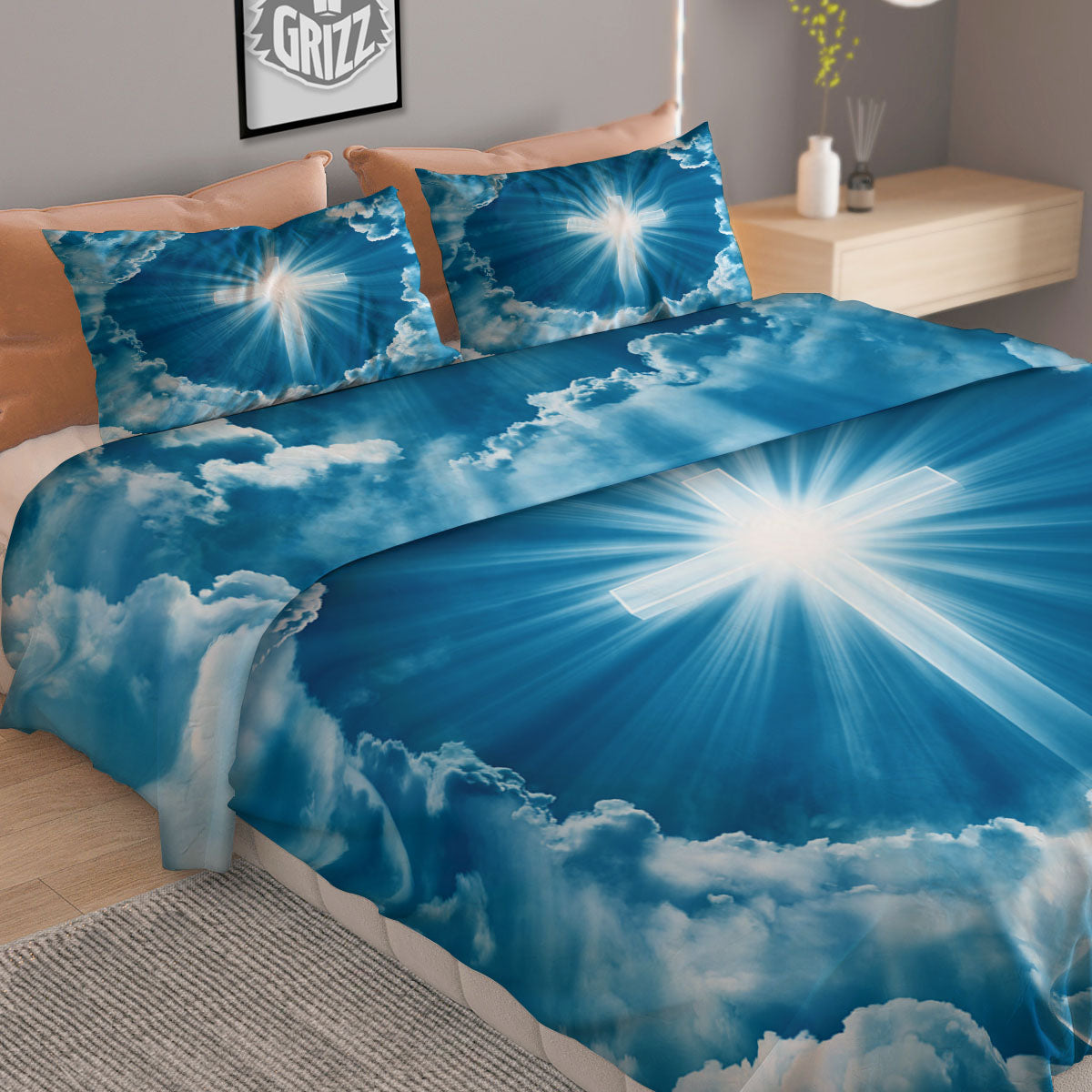 Chakra Vishuddha Print Pattern Duvet Cover Bedding Set