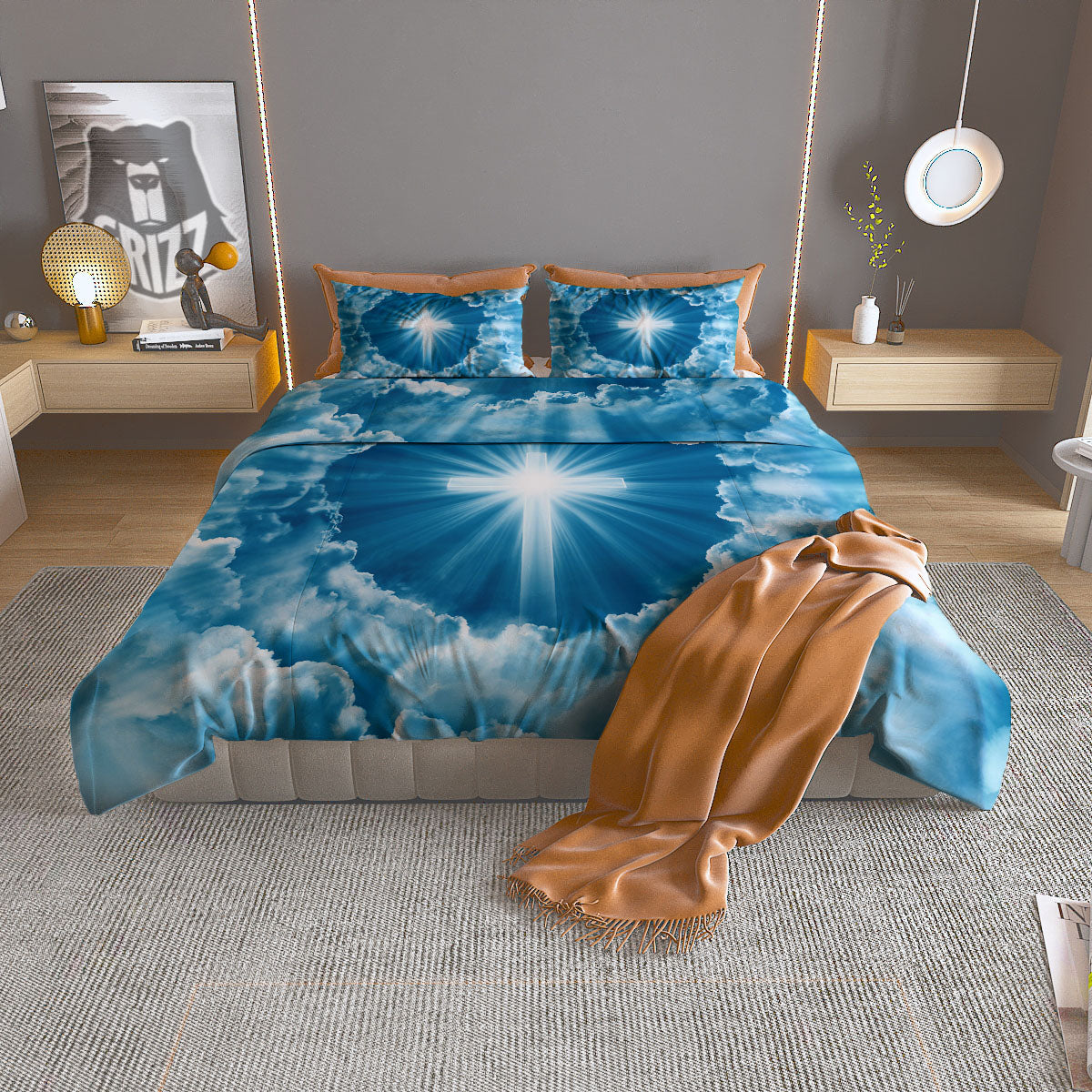 Chakra Vishuddha Print Pattern Duvet Cover Bedding Set