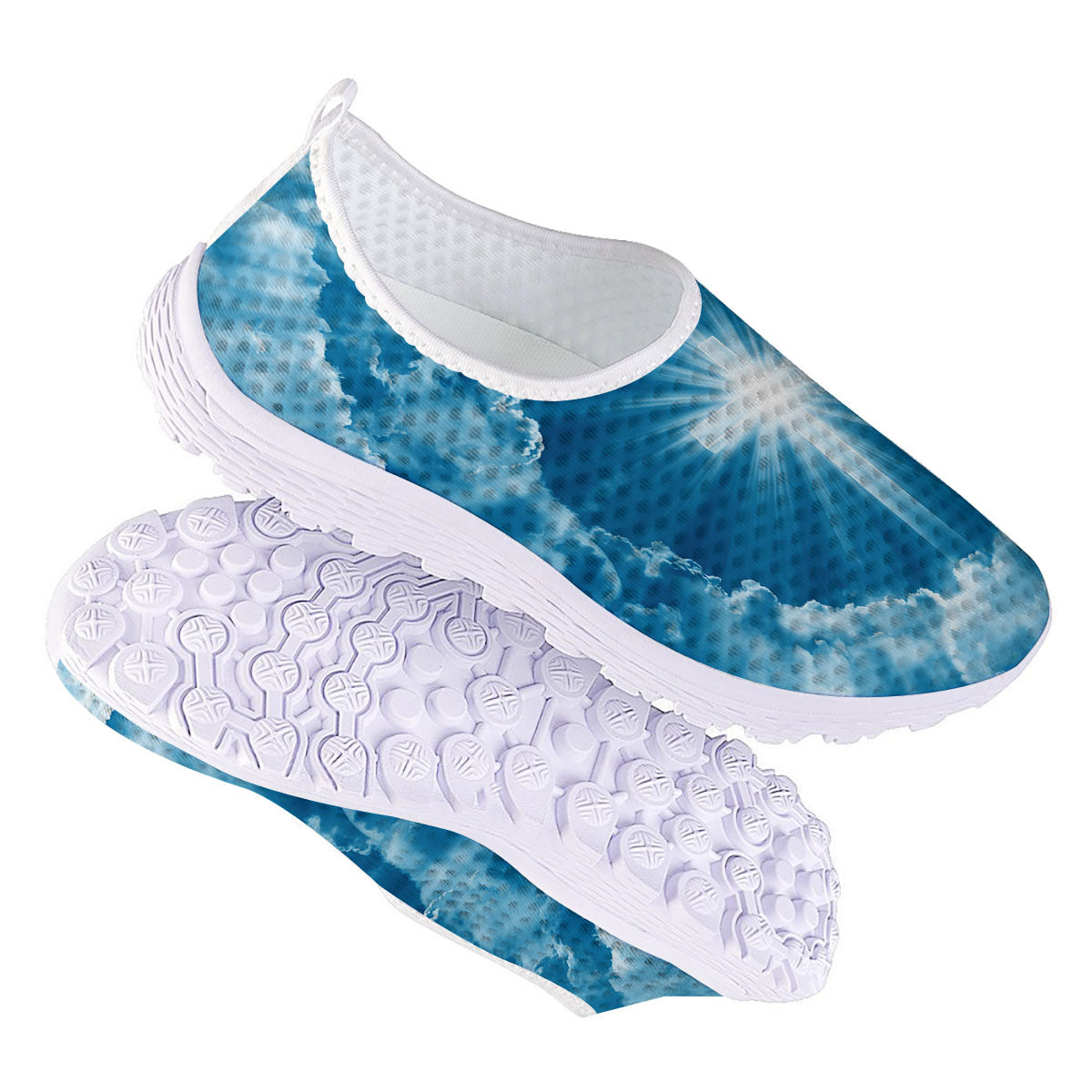 Christian Holy Cross Shiny Print Nurse Shoes-grizzshop