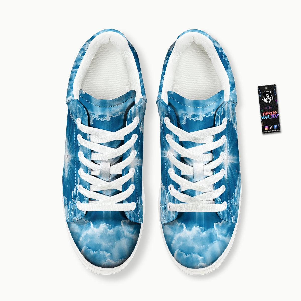 Christian Holy Cross Shiny Print Platform Shoes-grizzshop