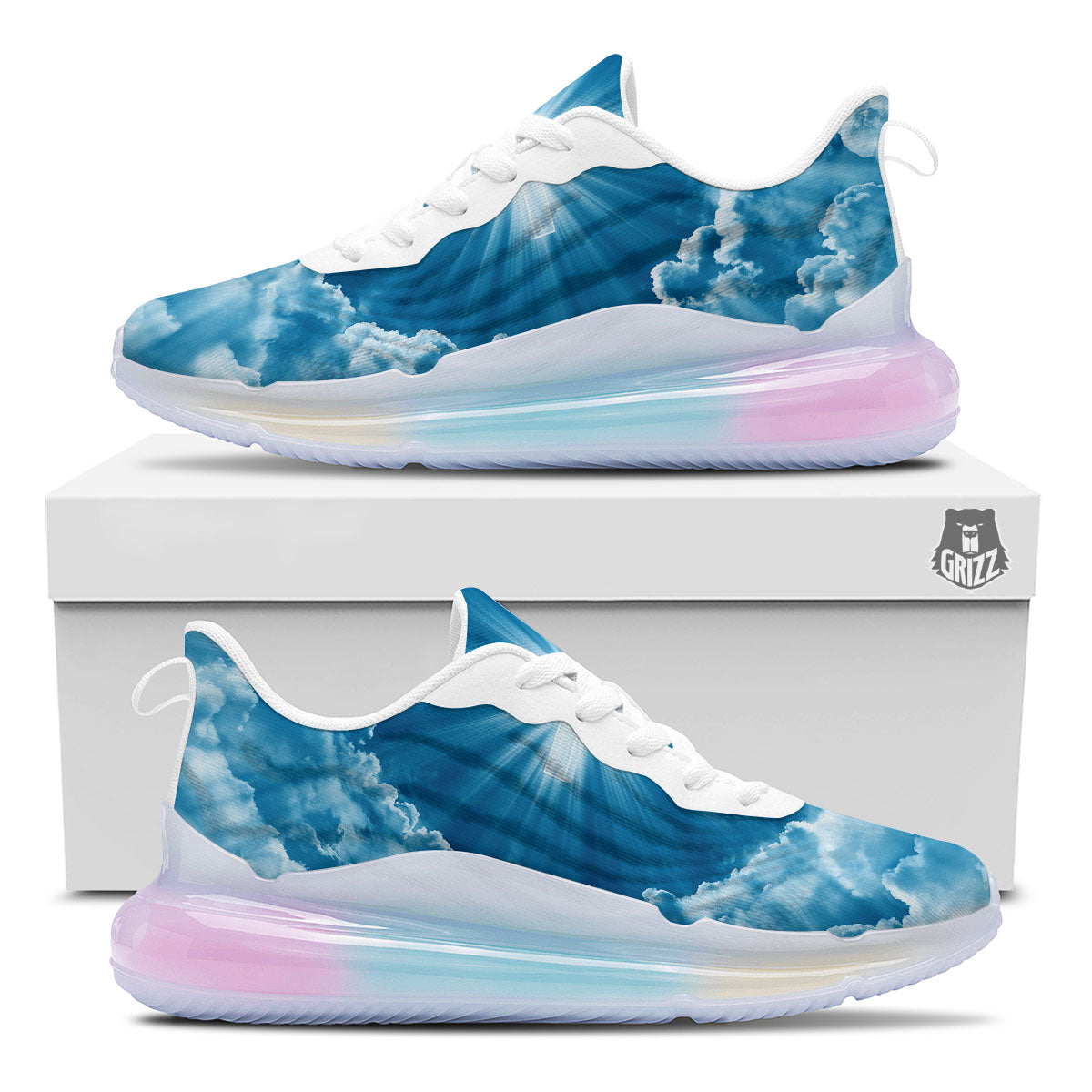 Christian Holy Cross Shiny Print Running Sneakers-grizzshop