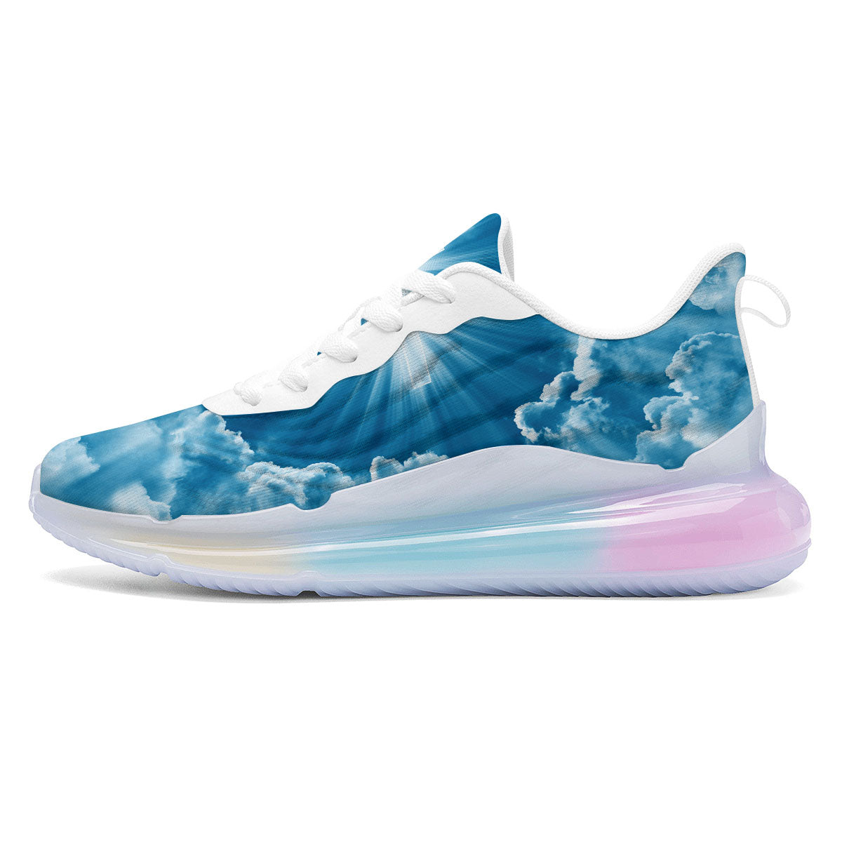 Christian Holy Cross Shiny Print Running Sneakers-grizzshop