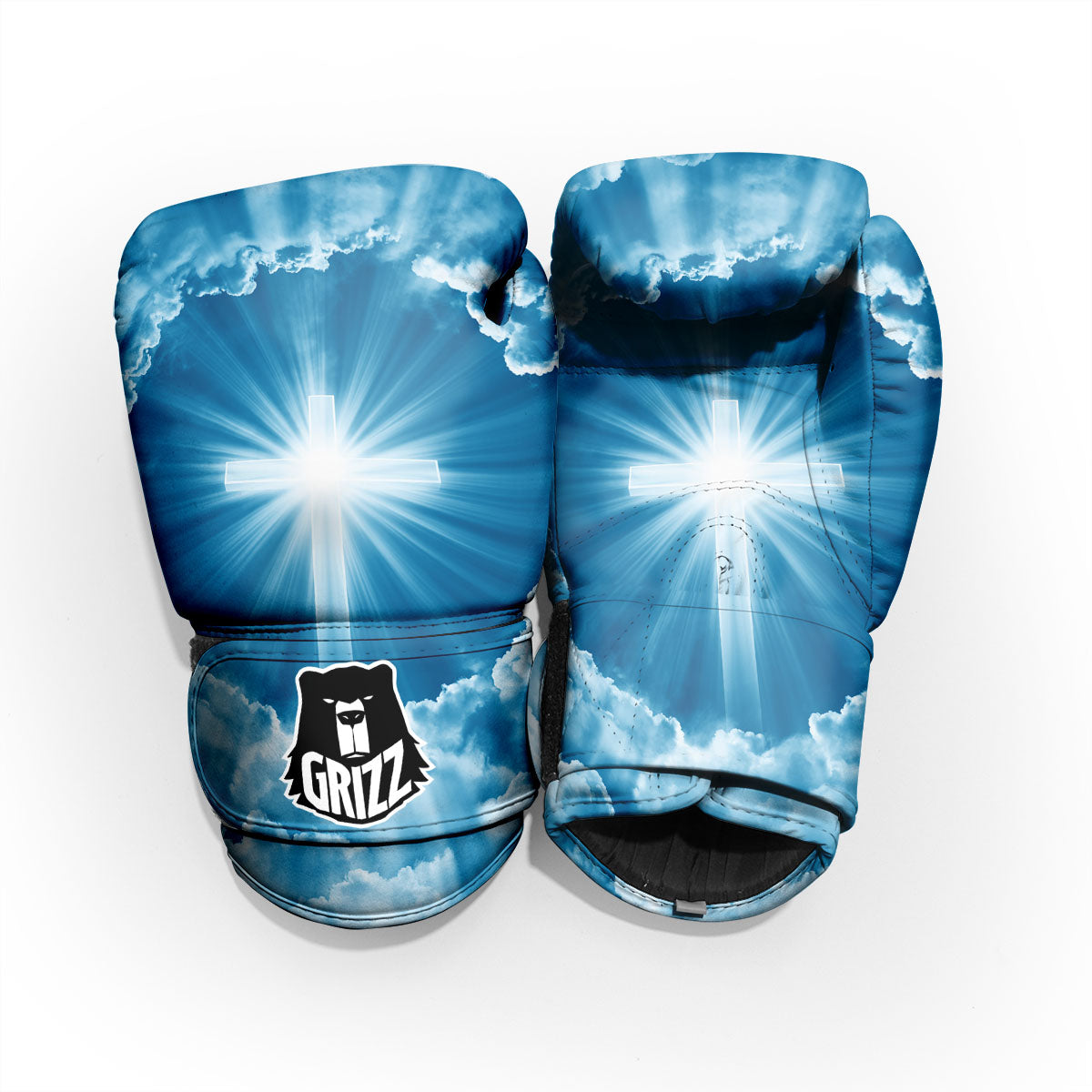 Christian Holy Cross Shiny Print Pro Boxing Glove