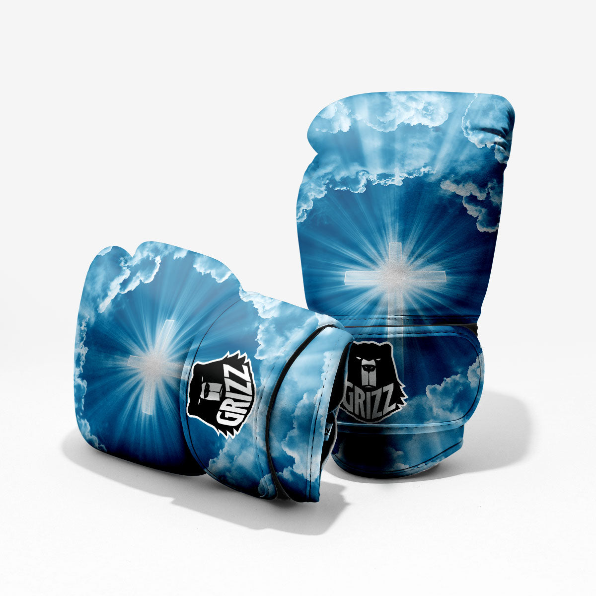 Christian Holy Cross Shiny Print Pro Boxing Glove