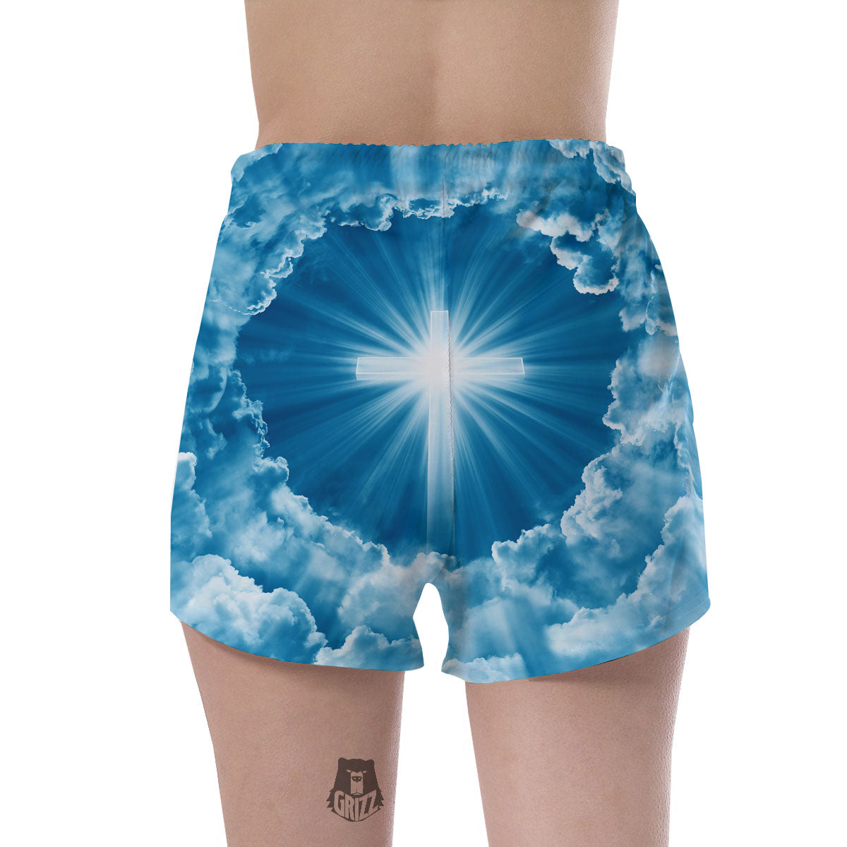 Christian Holy Cross Shiny Print Women's Shorts-grizzshop