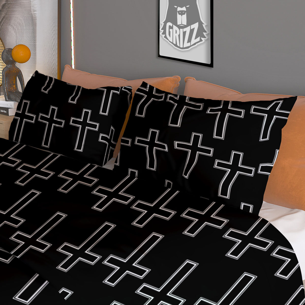 Christian Orthodox Print Pattern Duvet Cover Bedding Set