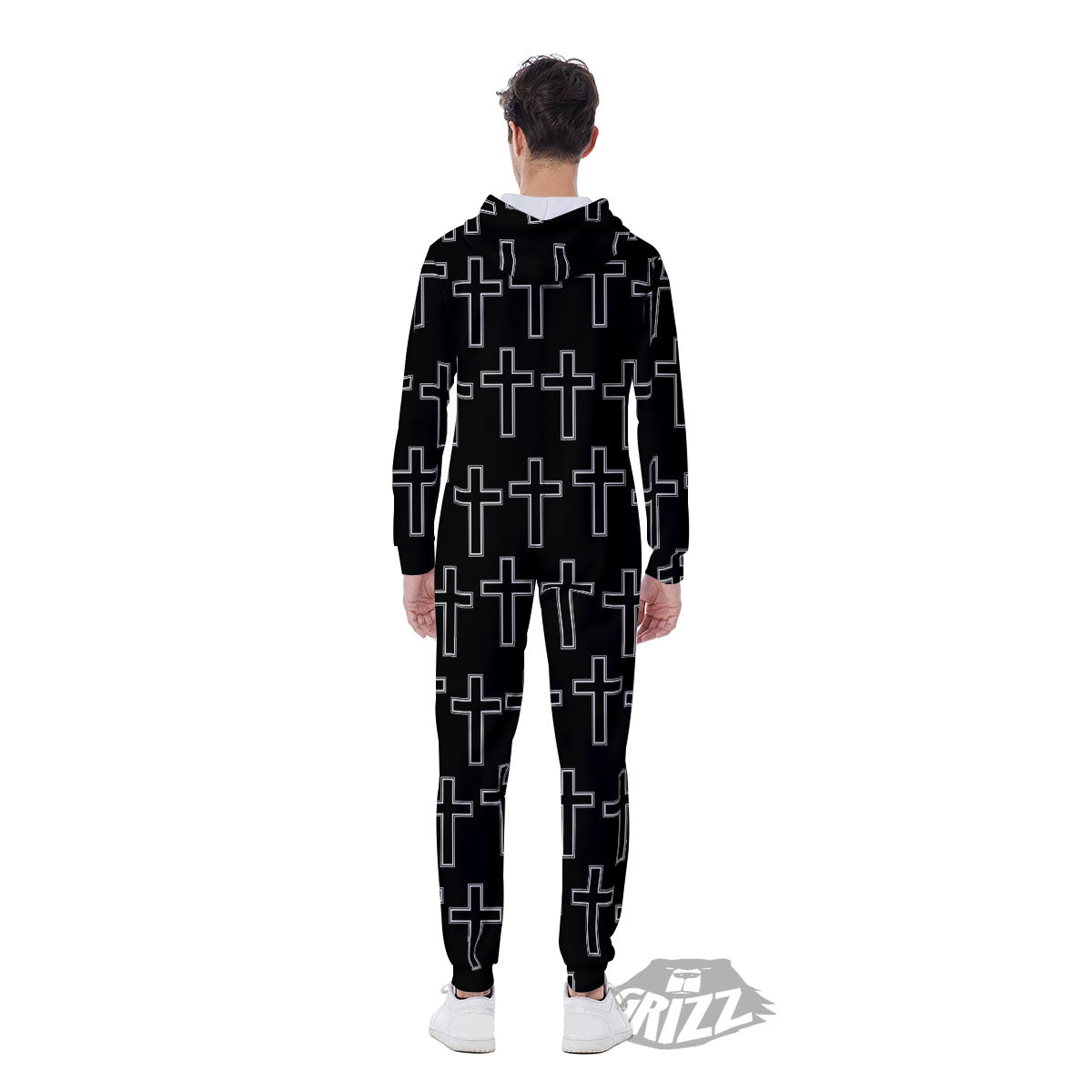 Christian Orthodox Print Pattern Men's Jumpsuit-grizzshop