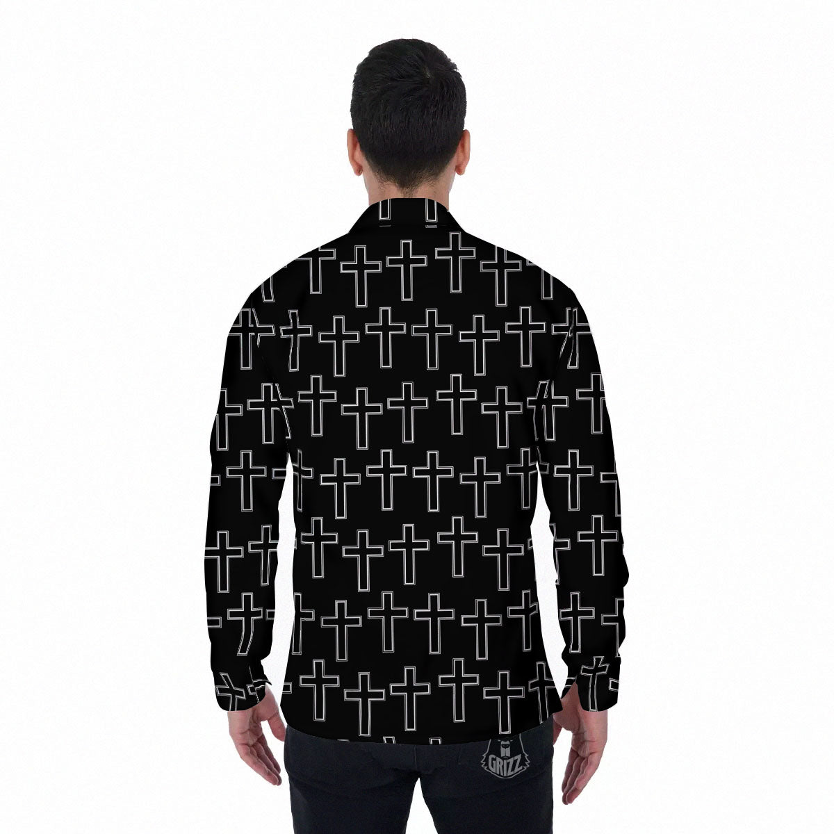 Christian Orthodox Print Pattern Men's Long Sleeve Shirts-grizzshop