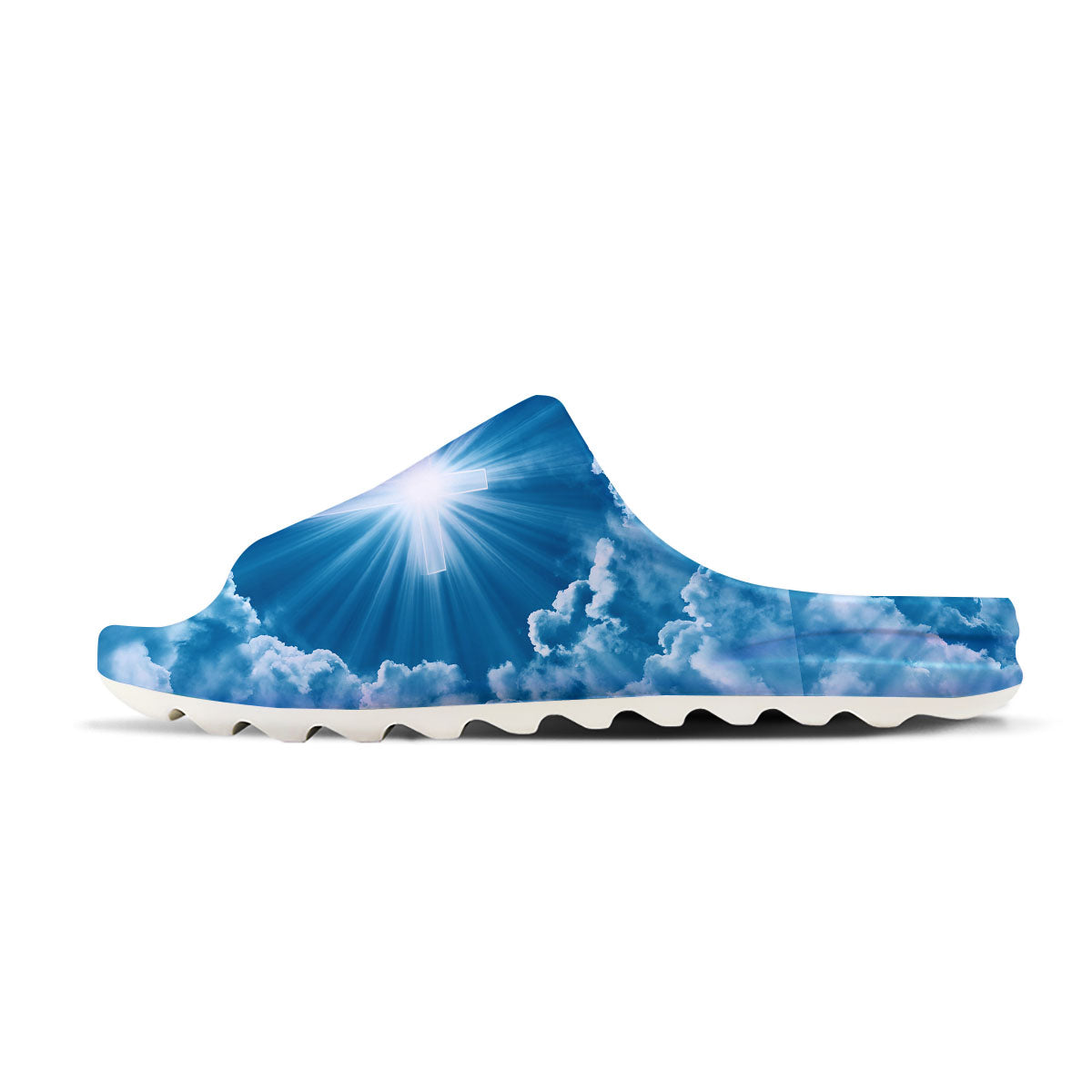 Christian Holy Cross Shiny Print Sandals-grizzshop